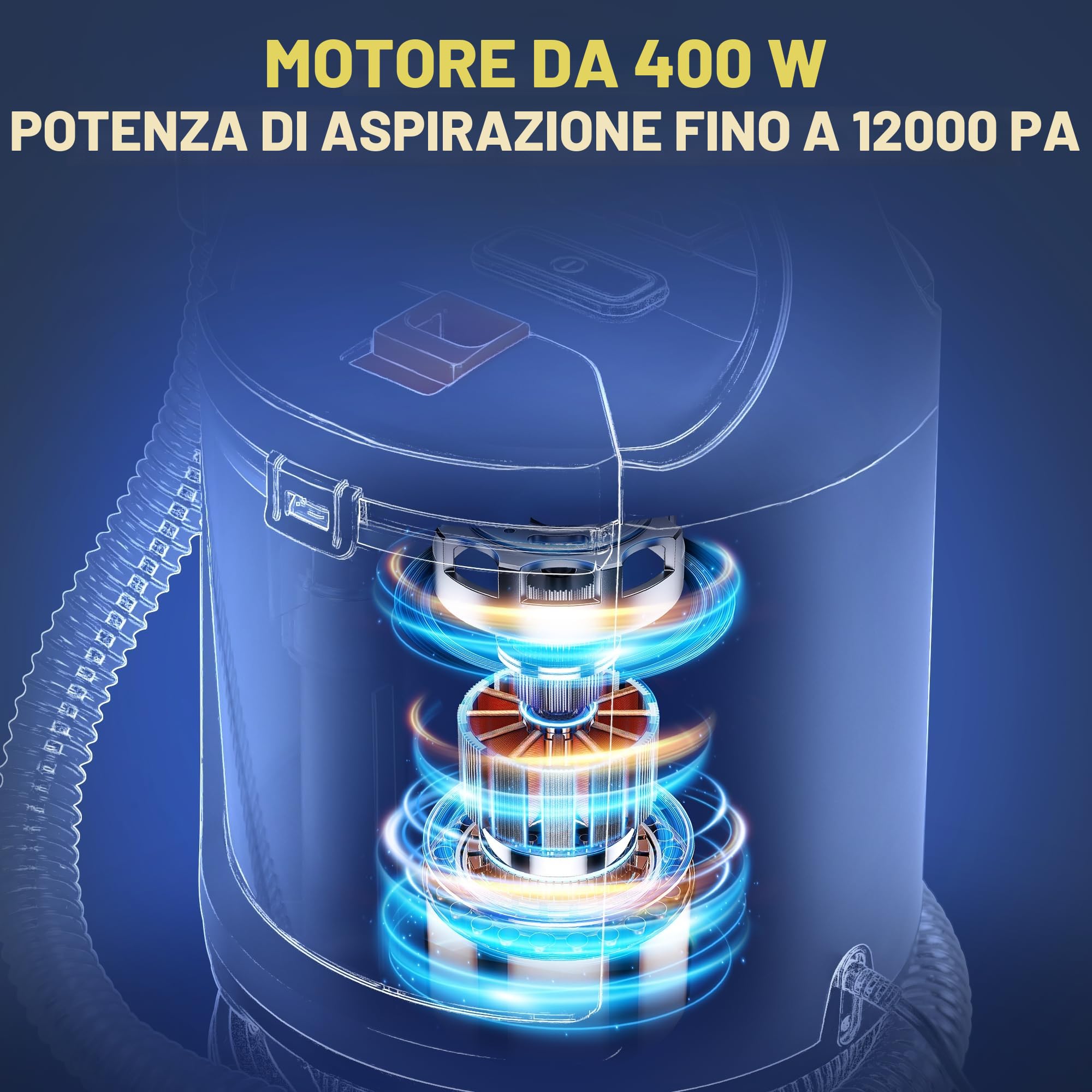 Dispositivo di pulizia per tappezzeria, 400 W, 12 kPa, aspirapolvere portatile con sistema a 2 serbatoi, detergente per tappeti e smacchiatori per divano, tappeti, auto, letto e tappetini