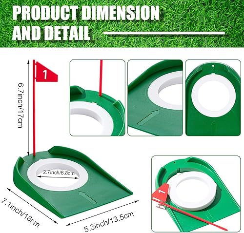Miniatura 2 de Lenwen El juego de mini golf incluye 2 putter de golf de longitud ajustable de 2 vías para golfistas diestros o zurdos, 10 pelotas de práctica, 6