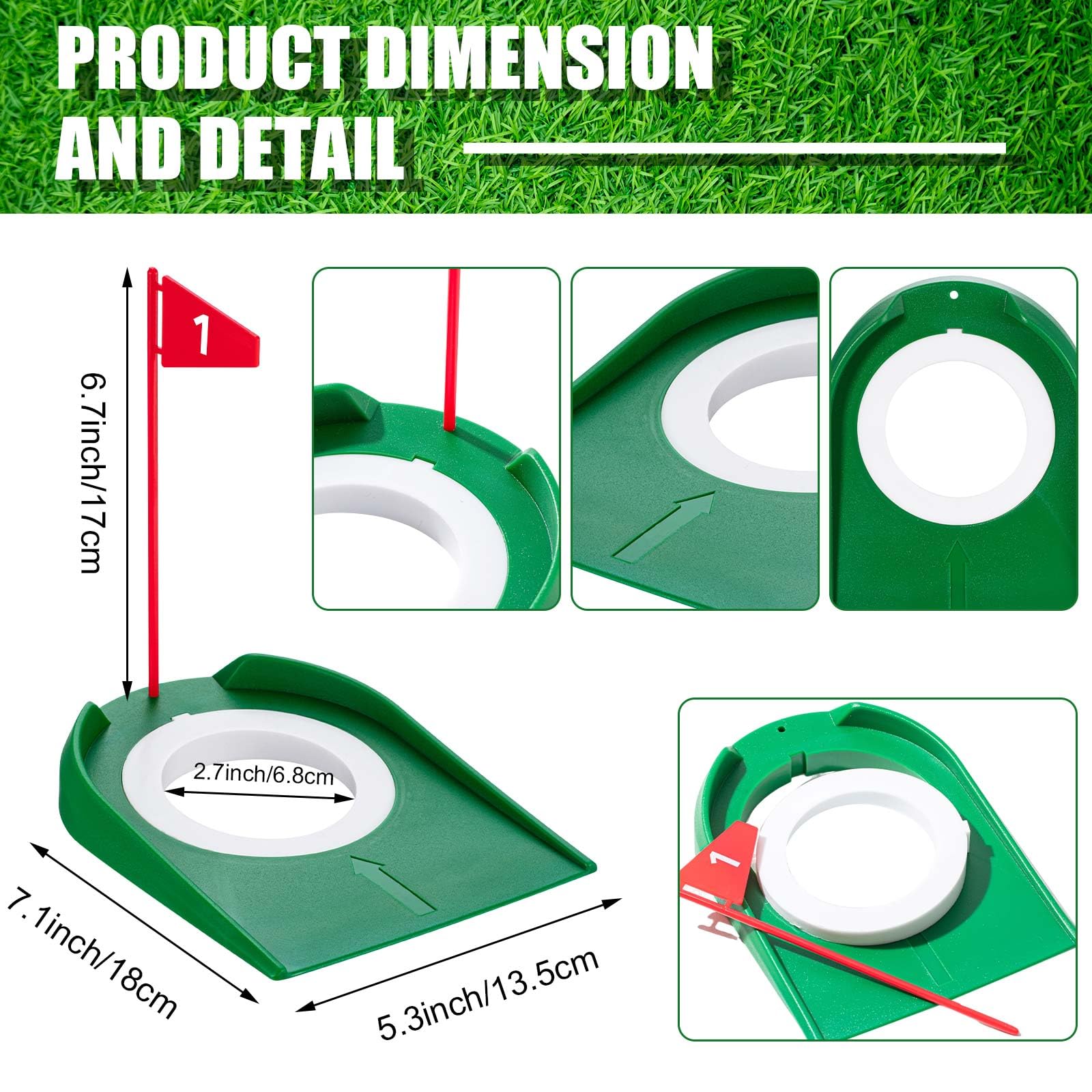 Lenwen Mini Golf Putting Set Include 2 Golf Putter Adjustable Length 2 Way for Right or Left Handed Golfers 10 Practice Balls 6 Putting Cup with Flags for Kids Indoor Gift Office Tournament