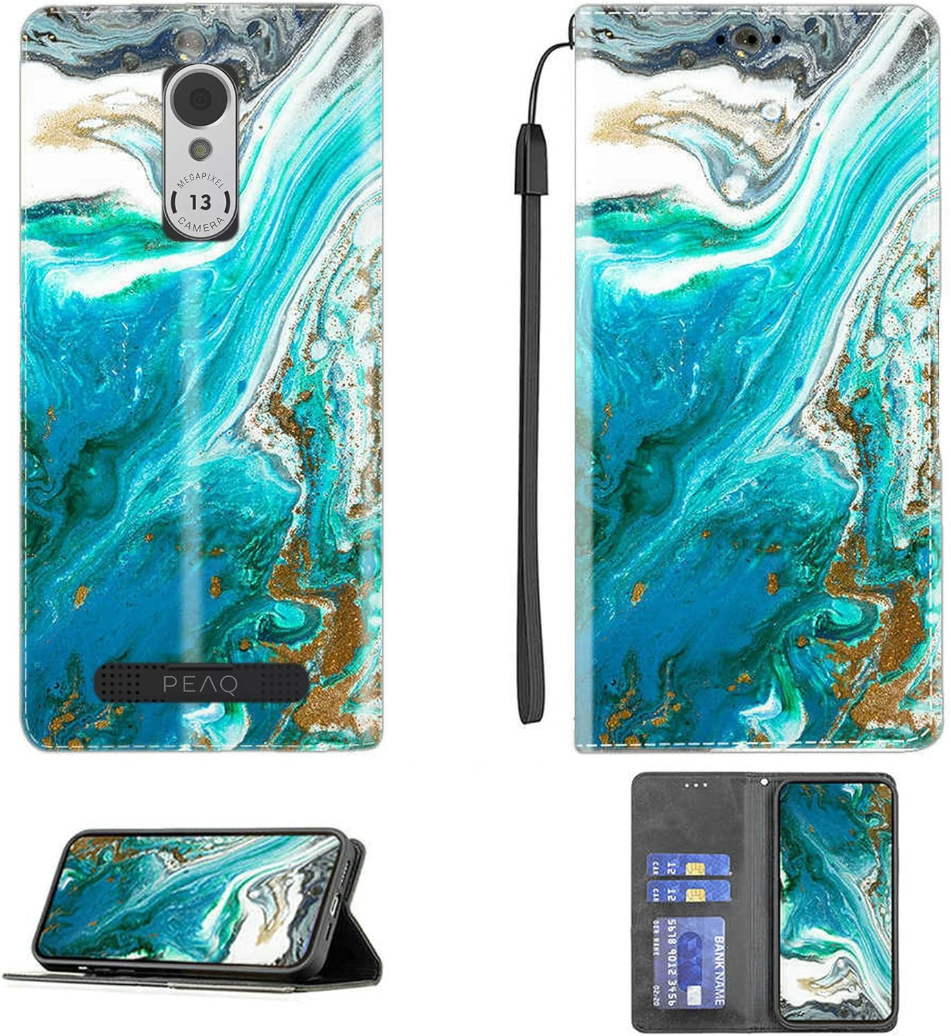 Case for Peaq PSP 400 Case Compatible with Peaq PSP 400 Phone Case Cover PU Leather Kickstand Magnetic Wallet Case CPT13