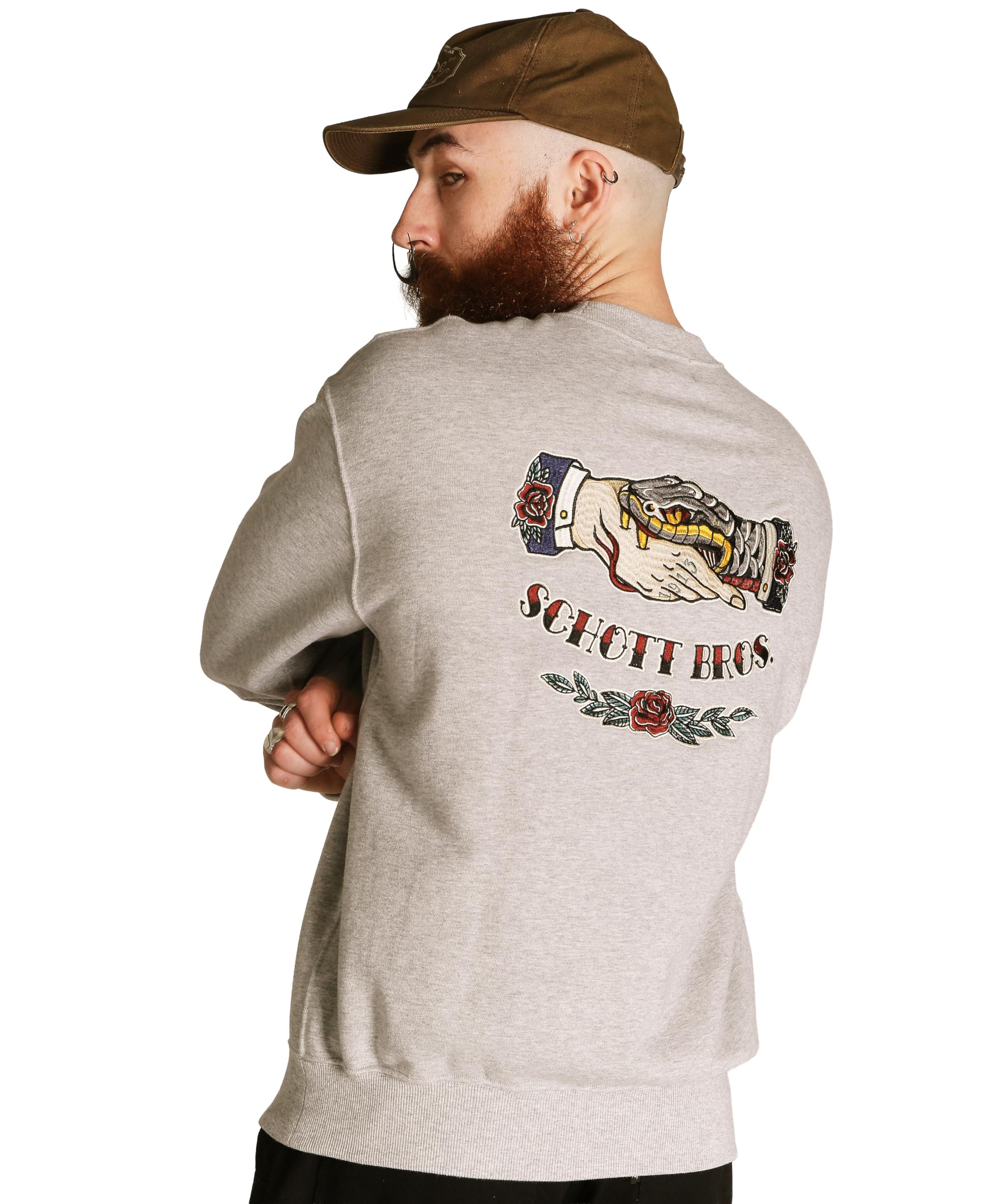 Amazon.co.jp: 【Schott】【ショット】 SHAKE HAND SNAKE CREW SWEAT