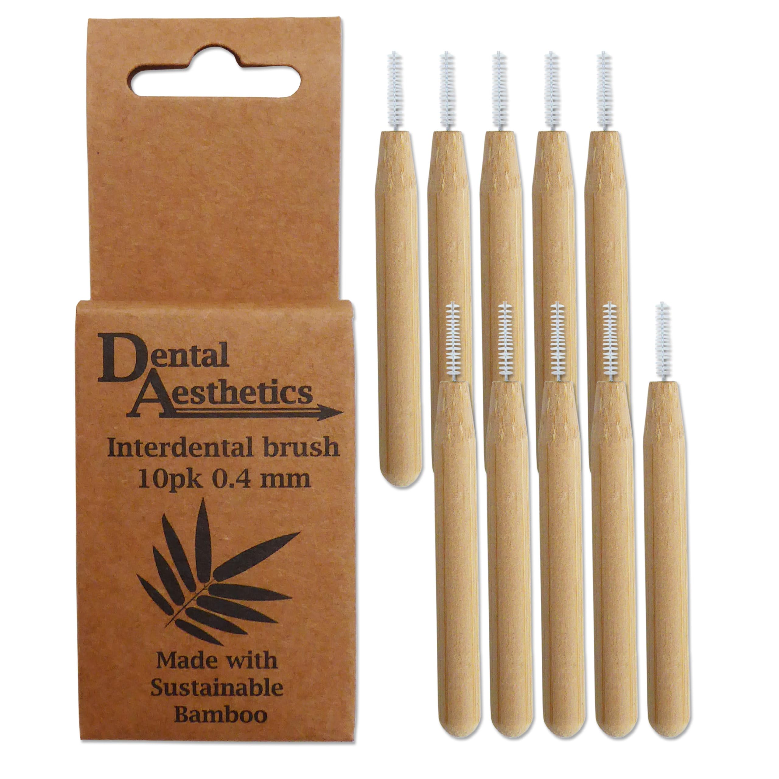 Bamboo Interdental Brushes 3 Packs ~ 10 Brushes Per Pack (0.4mm, 0.5mm & 0.6mm) - Image 2