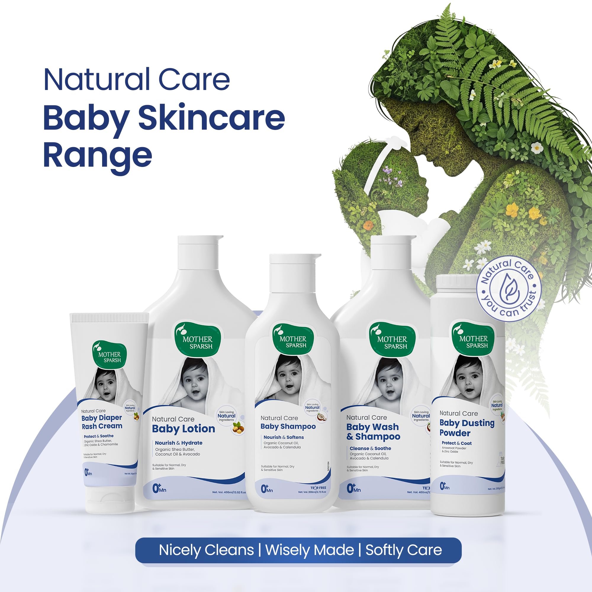 Mother Sparsh Natural Care Baby Shampoo-400ml | Tear Free Shampoo for Babies With Organic Coconut Oil, Calendula & Avocado | Suitable for Newborn Sensitive Skin 4