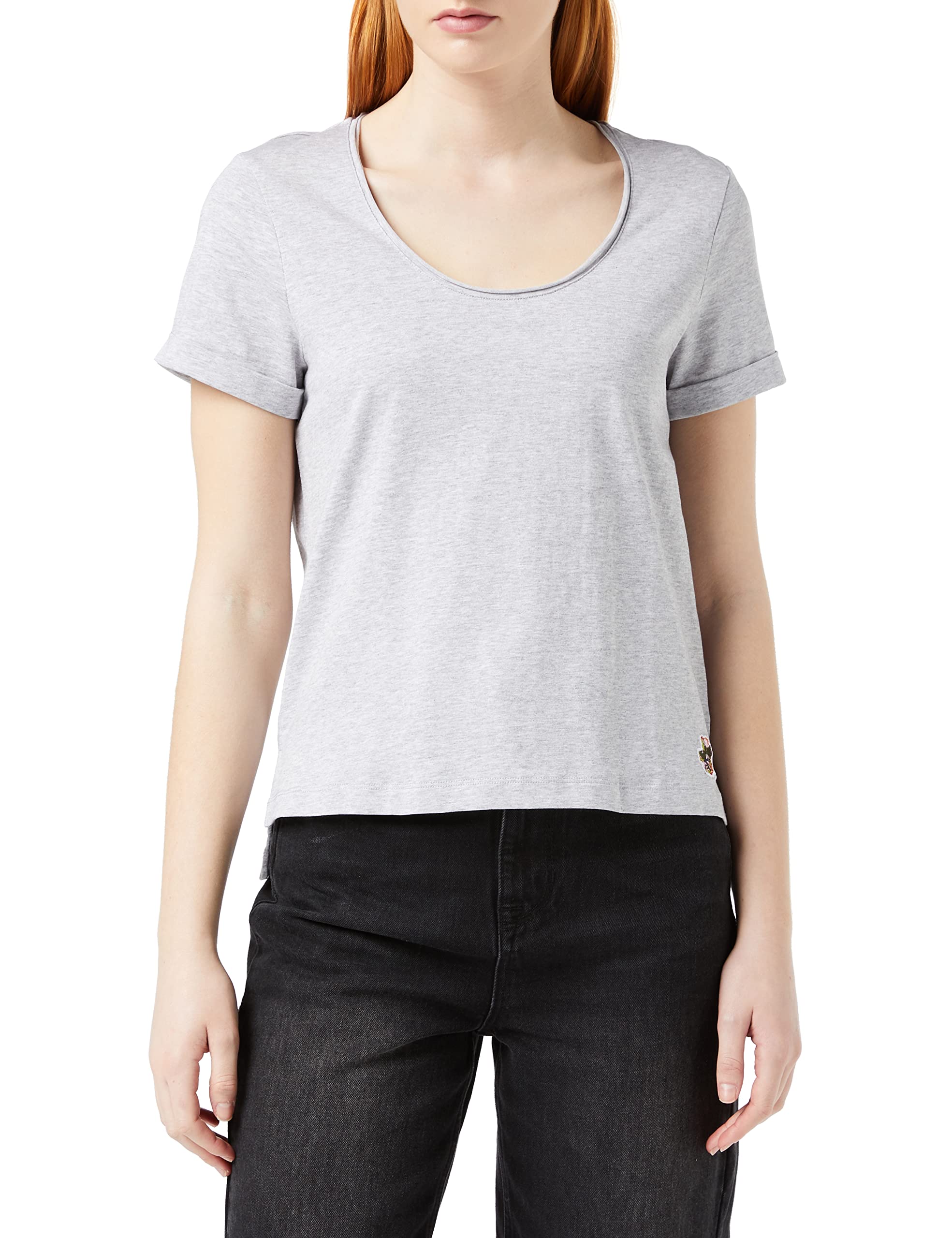 Ted Baker Damen T-Shirt 'Erisana' Mit Magnolien-Patch - Loose Fit Aus 100% Bio-Baumwolle