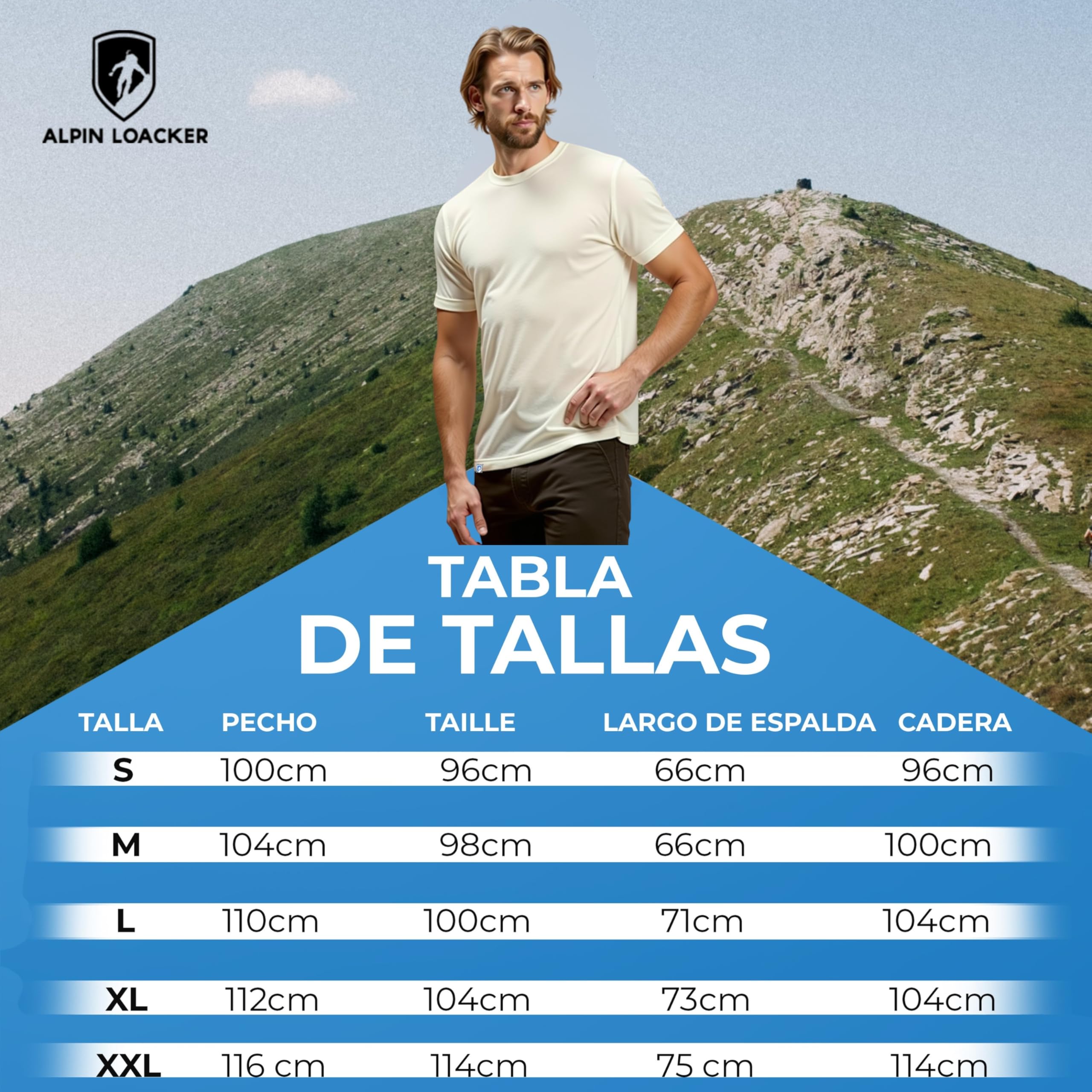 ALPIN LOACKER Camiseta de Manga Corta con Lana Merino - Suave, Secado Rápido y Termorreguladora para Deportes, Senderismo, Escalada, Trekking y Esquí - Hombre