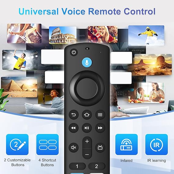 Replacement Remote for All Fire Series,Remote for TV Stick (HD, 4K, 4K Max, Lite),TV Cube,Remote for Hisense, TCL, Insignia, 3rd Gen Fire Smart TVs with Voice