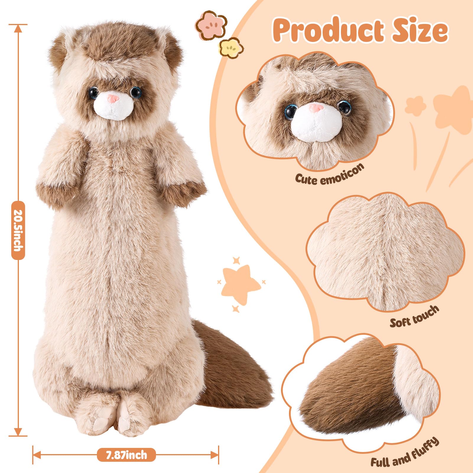 Amazon.co.jp: ZJoey 20.5インチ フェレットぬいぐるみ 長い