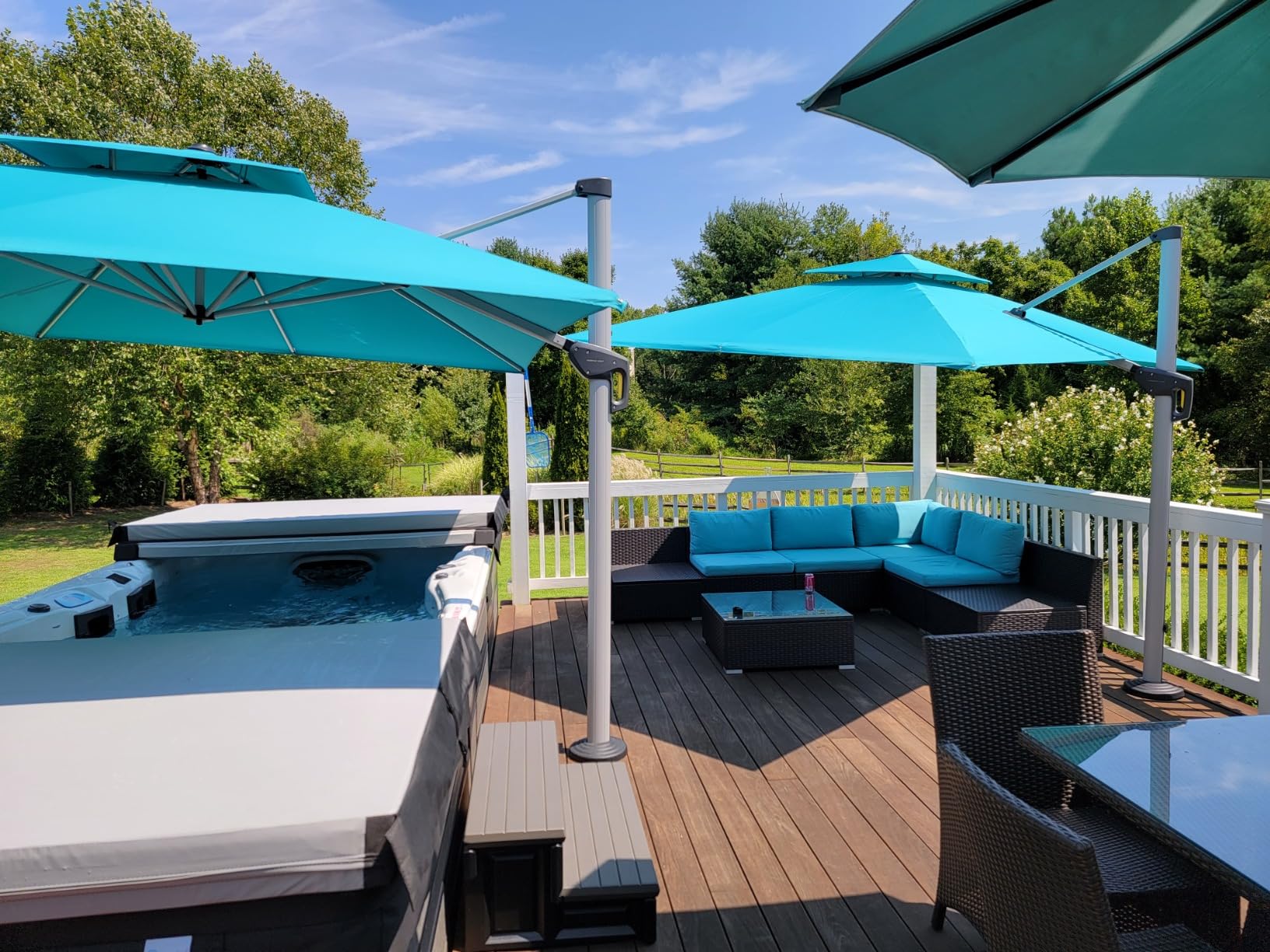 25/mo Finance PURPLE LEAF 12 Feet Double Top Deluxe Square Patio Umbrella Offset Hanging