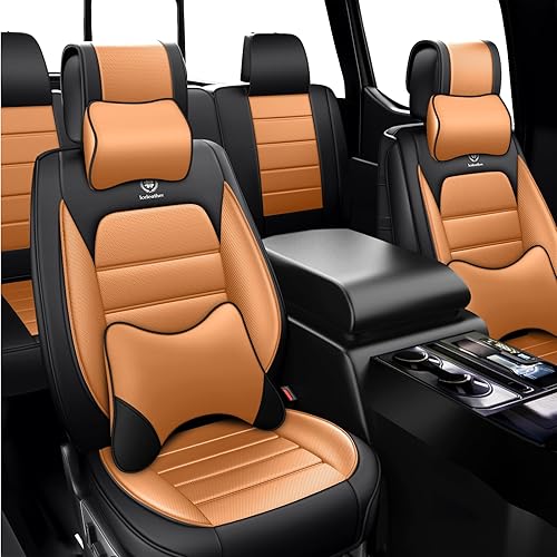 Miniatura 8 de ILMO Fundas de asiento para Ford F350 2011-2024, protectores de asiento de camión impermeables de piel de napa con tacto suave, fundas interiores