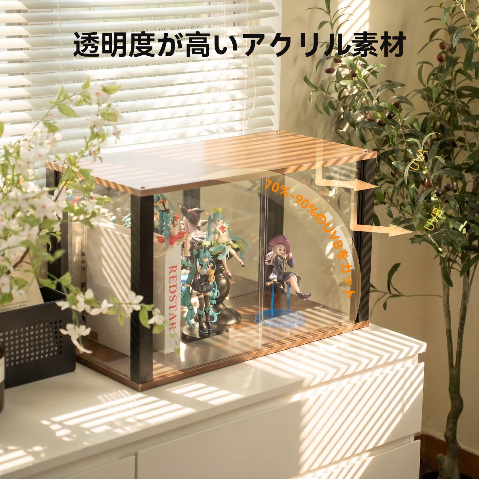 Amazon.co.jp: LORAK フィギュアケース コレクションケース 鏡付き LED