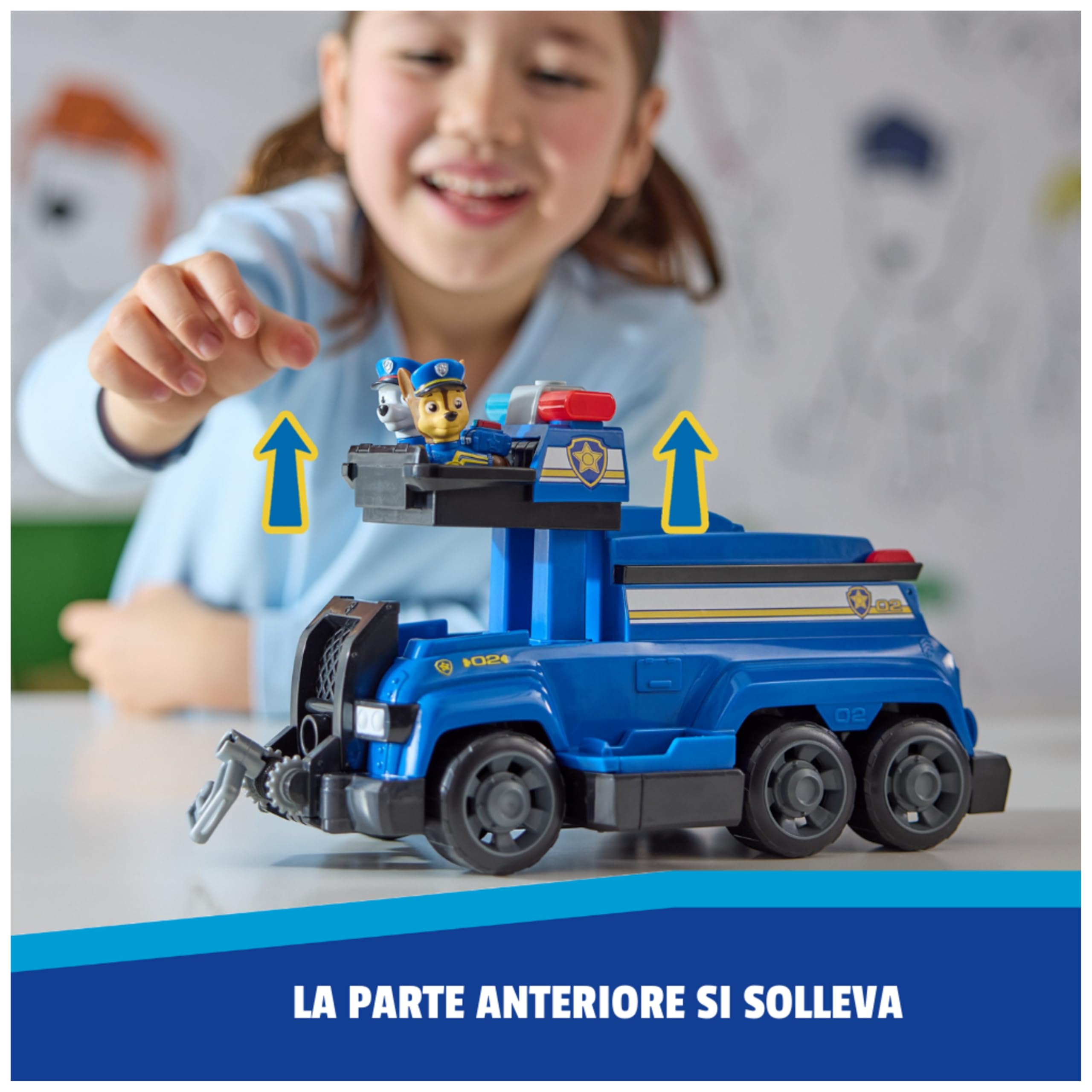 Paw Patrol Team Cruiser, Veicolo di Grosse Dimensioni con Action Figure Speciali di Chase, Marshall, Skye, Rubble, Rocky e Zuma, Giocattoli per Bambini e Bambine da 3 Anni in su