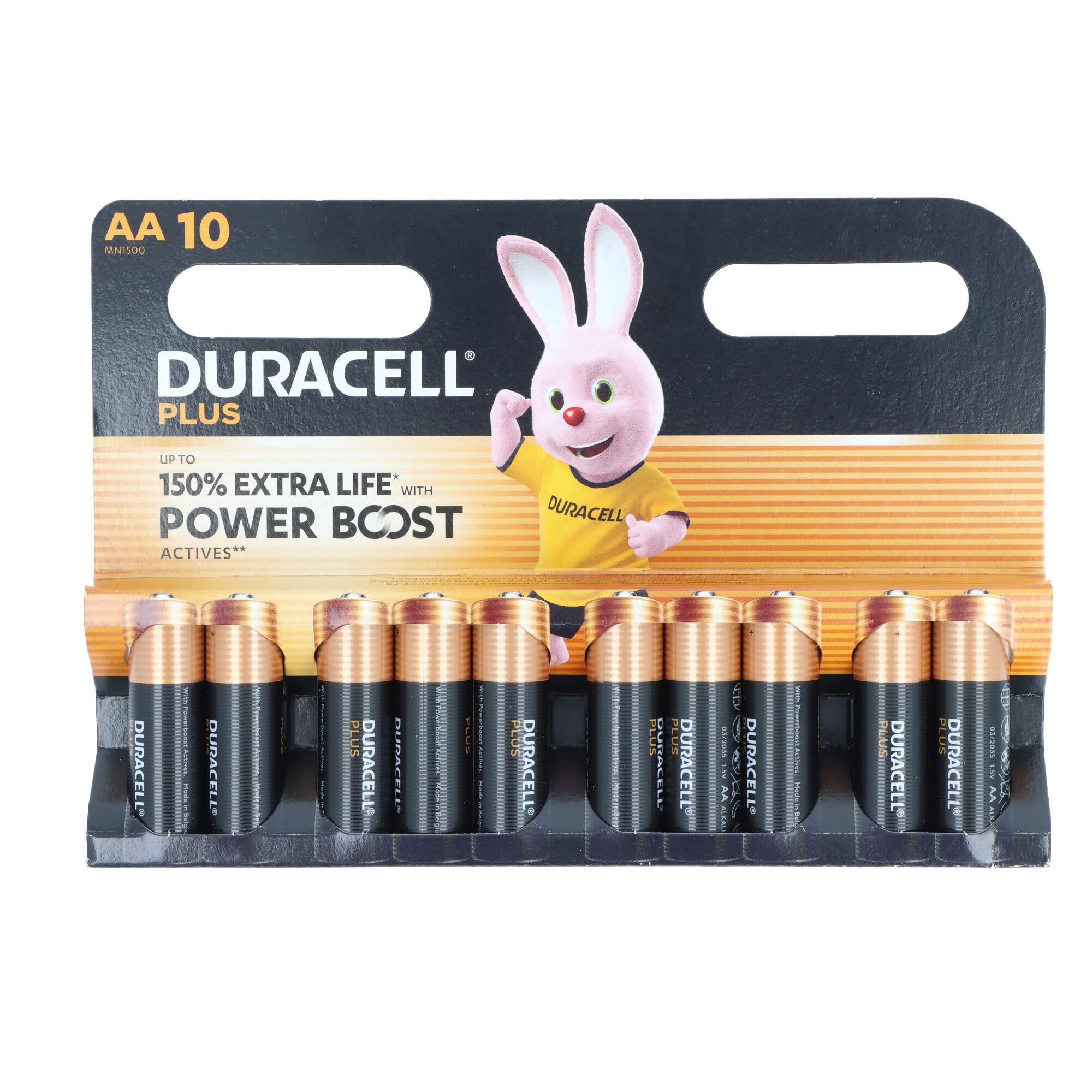 Duracell Plus Power Boost Mignon (AA), batteria alcalina al manganese 1,​5 V, 10 pezzi.