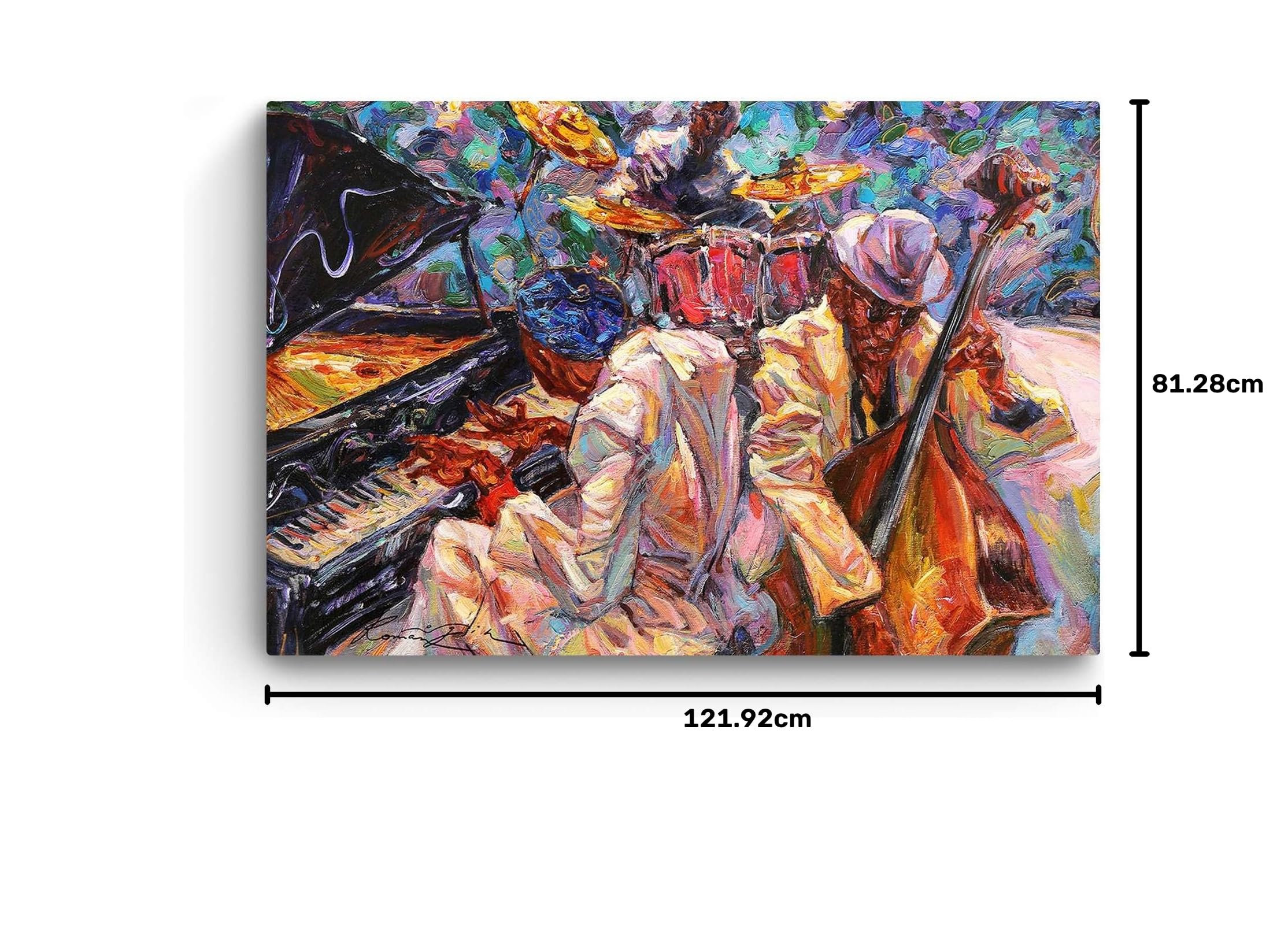 Startonight Quadro su Tela Pittura Arancia Musica JAZZ- Grandi Quadri Moderni Astratti - Stampe Grande per Soggiorno Stampe Incorniciate 80x120 cm, Decorazione Parete, Idea Regalo Elegante