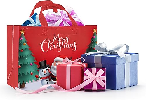 Miniatura 4 de 16 bolsas de regalo de Navidad, bolsas de Navidad con asas, bolsas de regalo de Navidad, bolsas de Navidad multifuncionales no tejidas para envolver