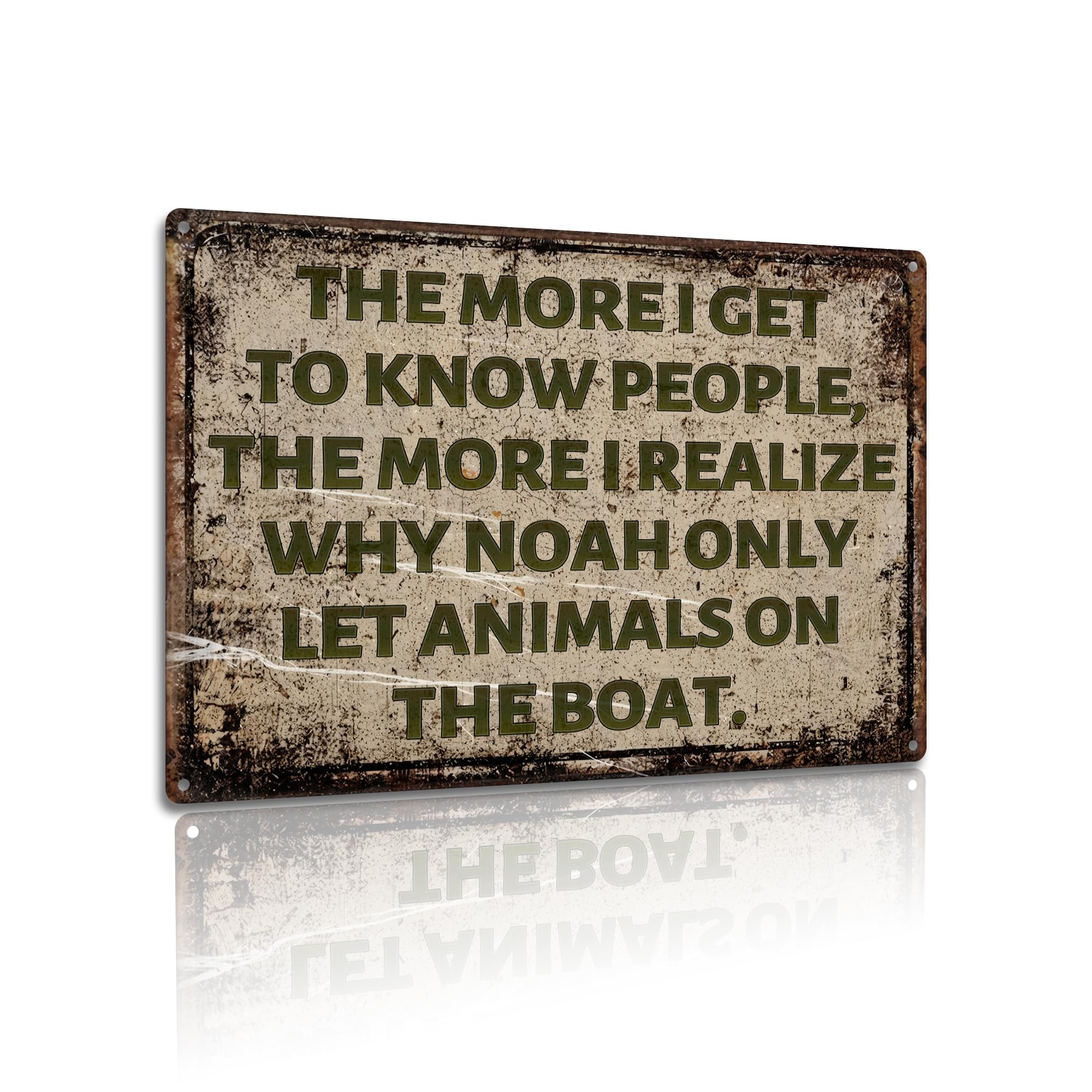 Humorous Metal Sign – Noah’s Ark Joke, 8x12 Inch, Funny Office or Home Decor, Gift for Animal Lovers and Sarcastic Humor Enthusiasts (25141)