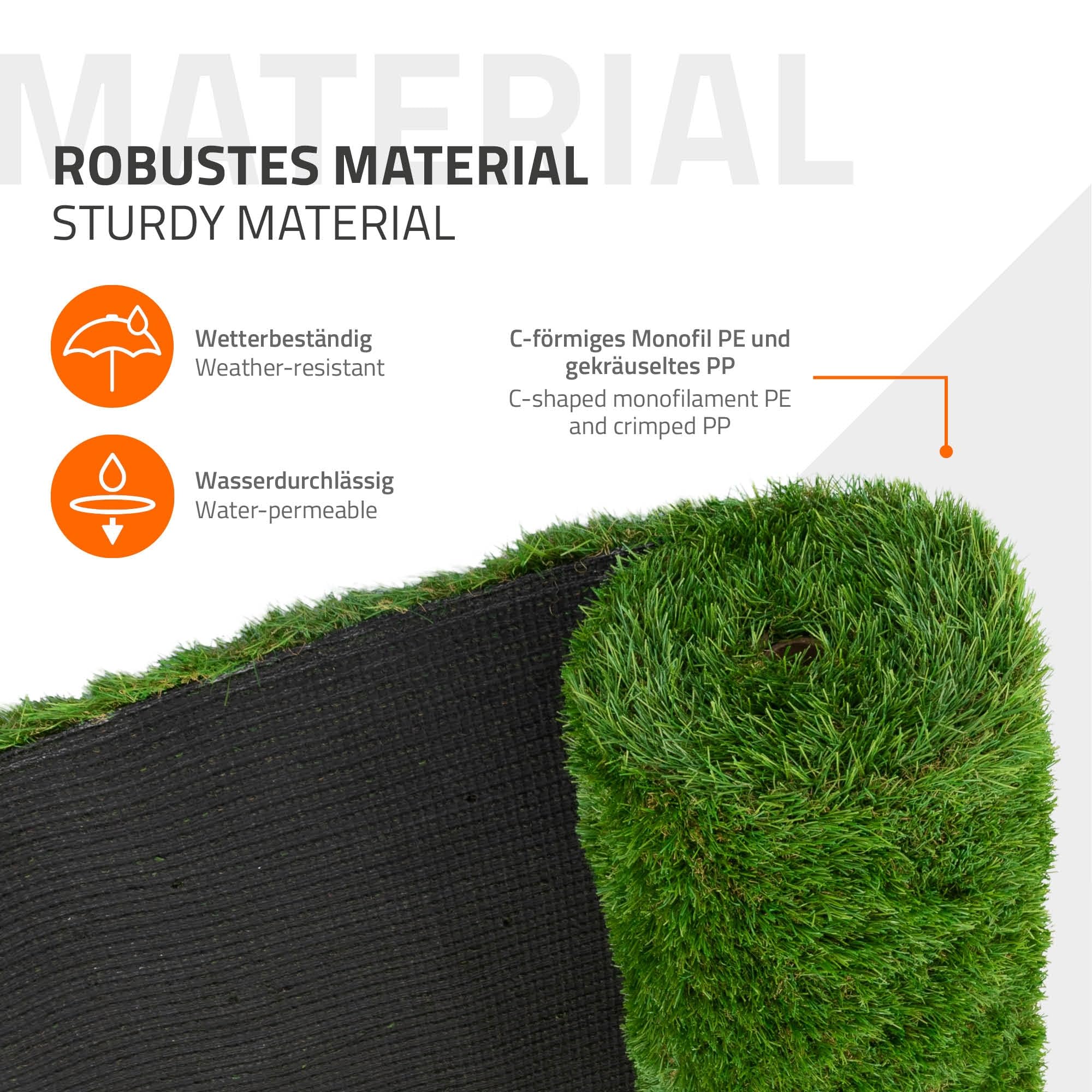 ECD Germany Rotolo Erba Sintetica 100x900 cm 9m² Verde, Tappeto Erba Artificiale Outdoor Resistente alle Intemperie, Altezza 35 mm, Drenante e Anti UV, Prato Finto per Balcone Terrazza e Giardino