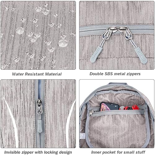 Miniatura 4 de ZOMAKE Mochila pequeña de senderismo, mochila ligera de viaje de 25 litros, mochila plegable para mujeres y hombres, gris (lightgrey), S, Mochilas