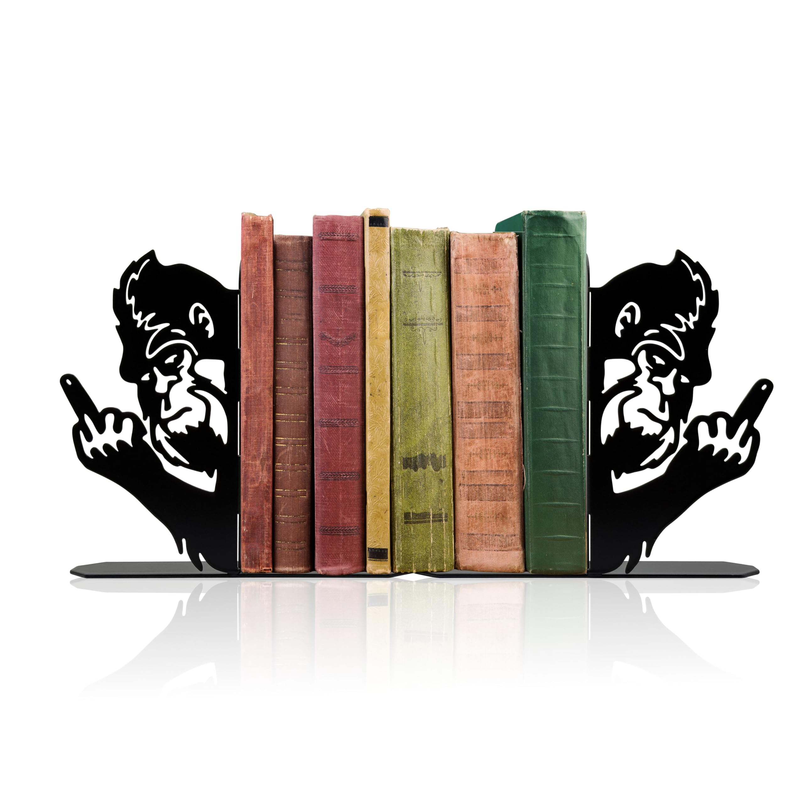 Peeping Bigfoot Metal Bookends Funny Sasquatch Book Ends for Shelves Bookshelf Decorative Objects Home Office Desk Bookshelf Decor Nice Bigfoot Lover