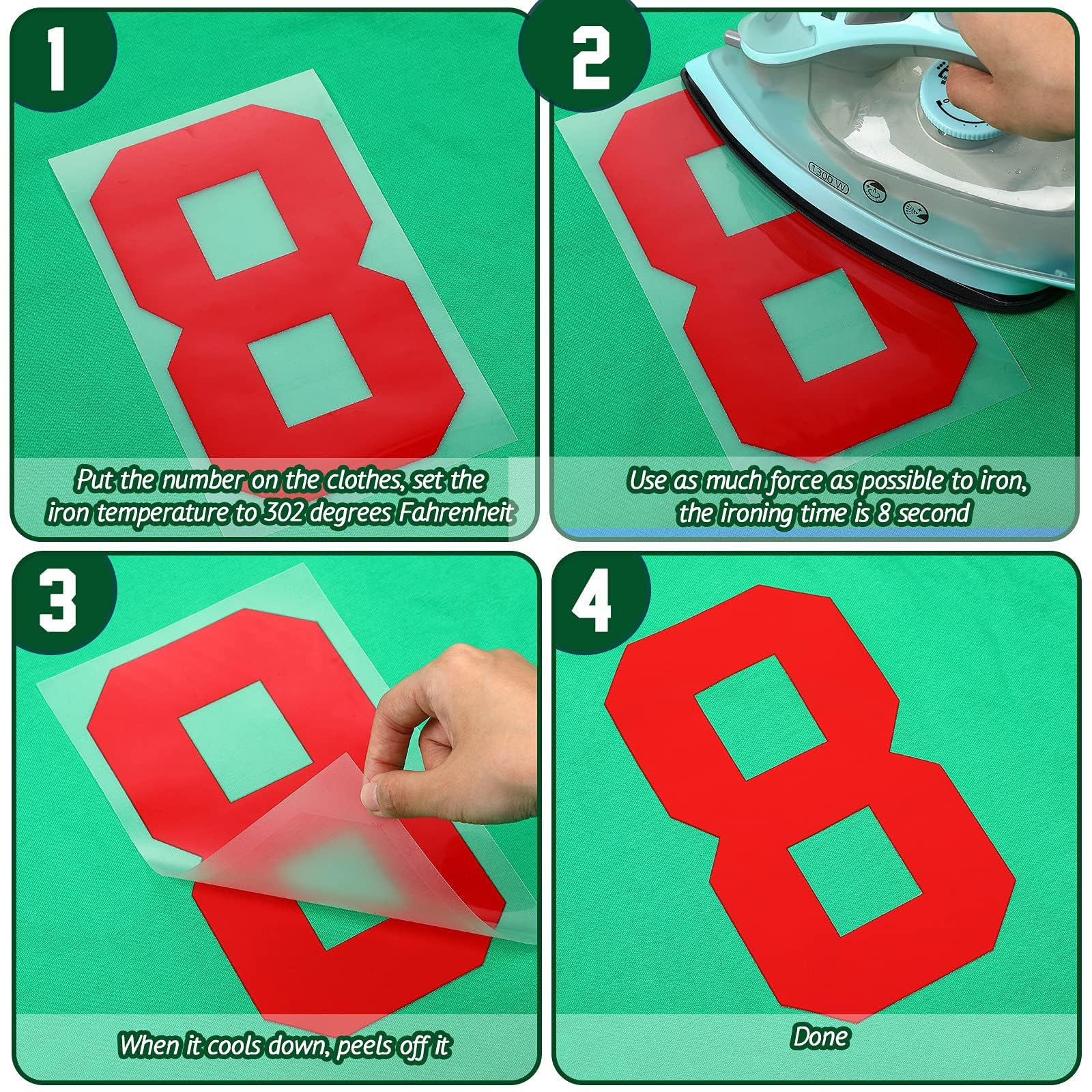 Zonon 22 Pieces Iron on Numbers T Shirt Heat Transfer 0 to 9
