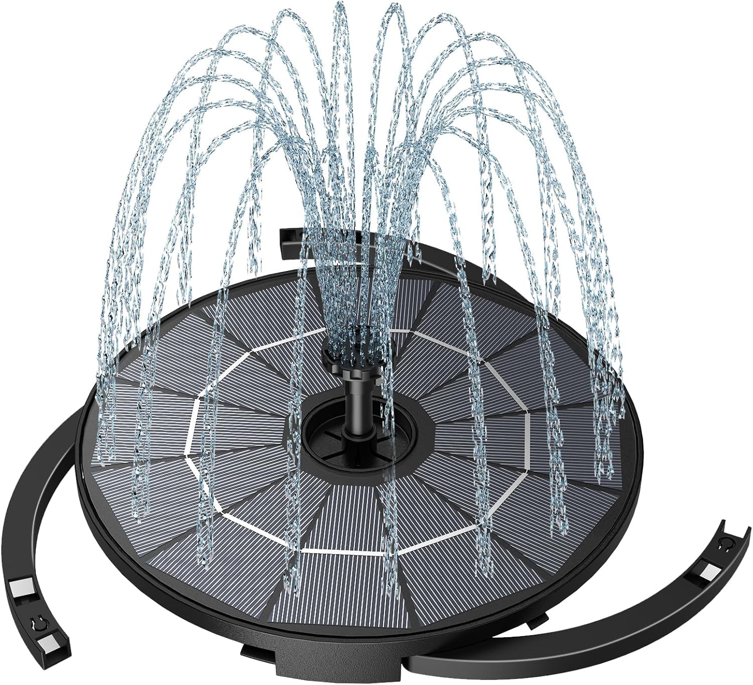 AISITIN Solar Springbrunnen für Außen mit 2.8W Abnehmbares Solarpanel,2 IN 1 DIY Solarbrunnen für Draussen mit Feste Halterung, Teichpumpe mit 6 Effekten für Garten,Teich,Vogelbad,DIY Wasserspiel