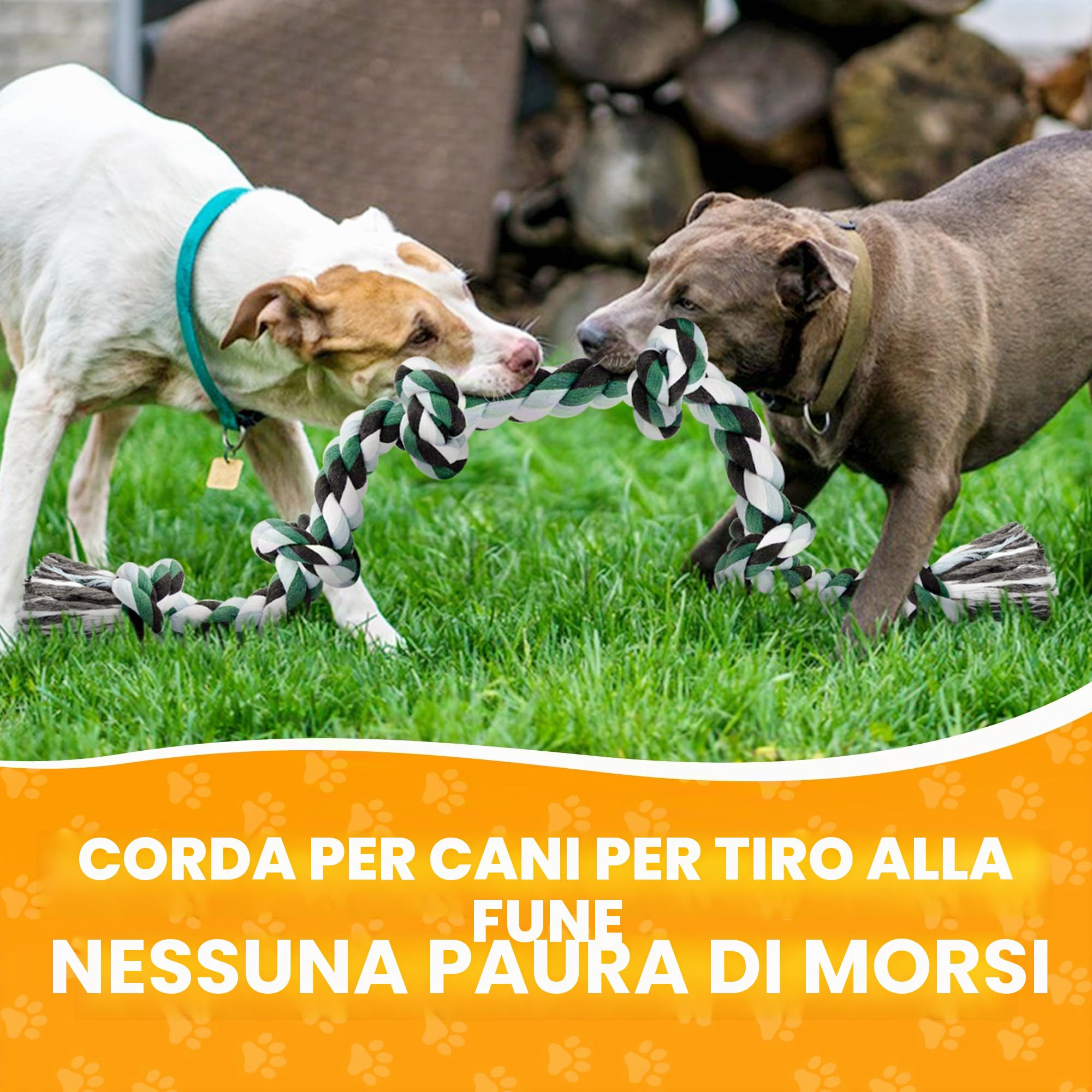 Ycozy XXL Corda Giochi per Cani Resistente 6 Nodi, 100cm Corda Giochi per Cani Grandi, Giocattolo Interattivo Cane