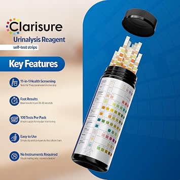 Urinalysis Urine Test Strips, 100 Sticks/Dipsticks | 11-Parameter Test