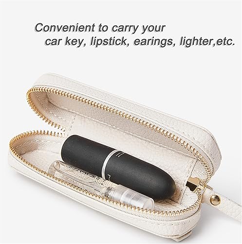 Miniatura 8 de ZVE Funda tipo cartera para iPhone 15 Pro de cuero con pequeña bolsa para llaves de lápiz labial, ranuras para tarjetas de bloqueo RFID, funda con