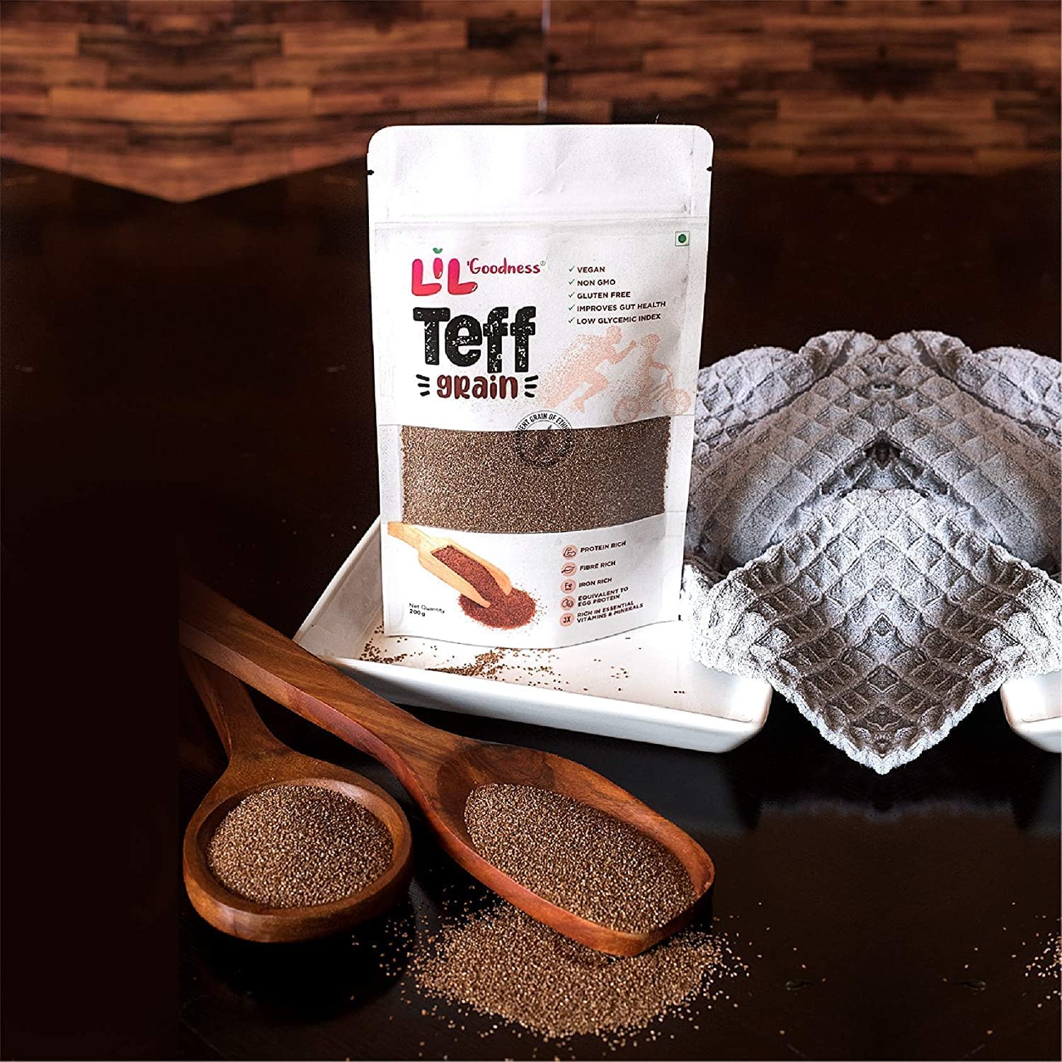 Lil'Goodness Teff Grain 200g Pack of 2 Vegan Non GMO Gluten