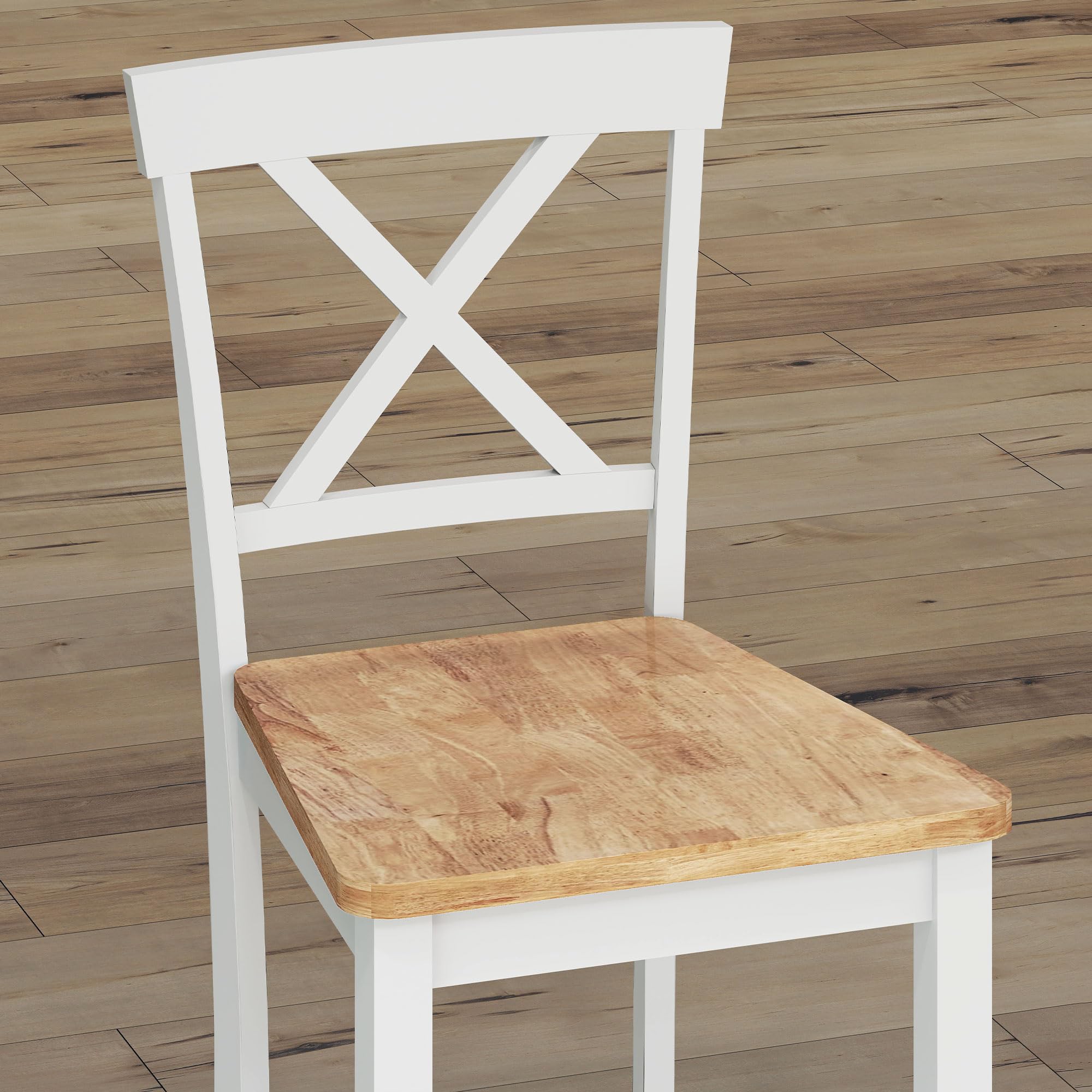 HOMCOM Barhocker 2er Set Armlose Küchenstühle mit Rückenlehne, Eiche