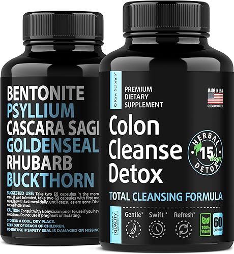 Limpieza de colon - Desintoxicación de limpieza intestinal de 15 días - Alivio de la hinchazón y el estreñimiento para mujeres y hombres - Píldora