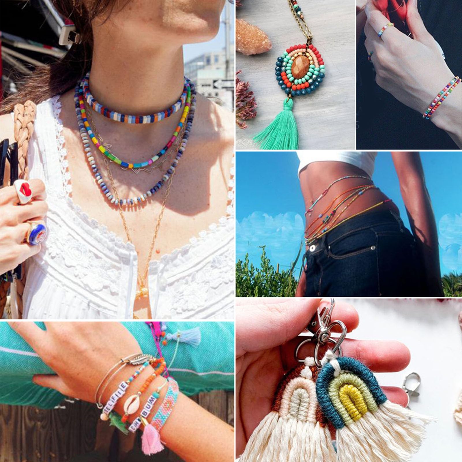 Armband-Herstellungsset mit 3352 Perlen, Schmuckherstellungszubehör für Kinder und Anfänger, verschiedene Stile, kräftige Farben, Perlenset, inklusive 48 Werkzeugen und Fäden,