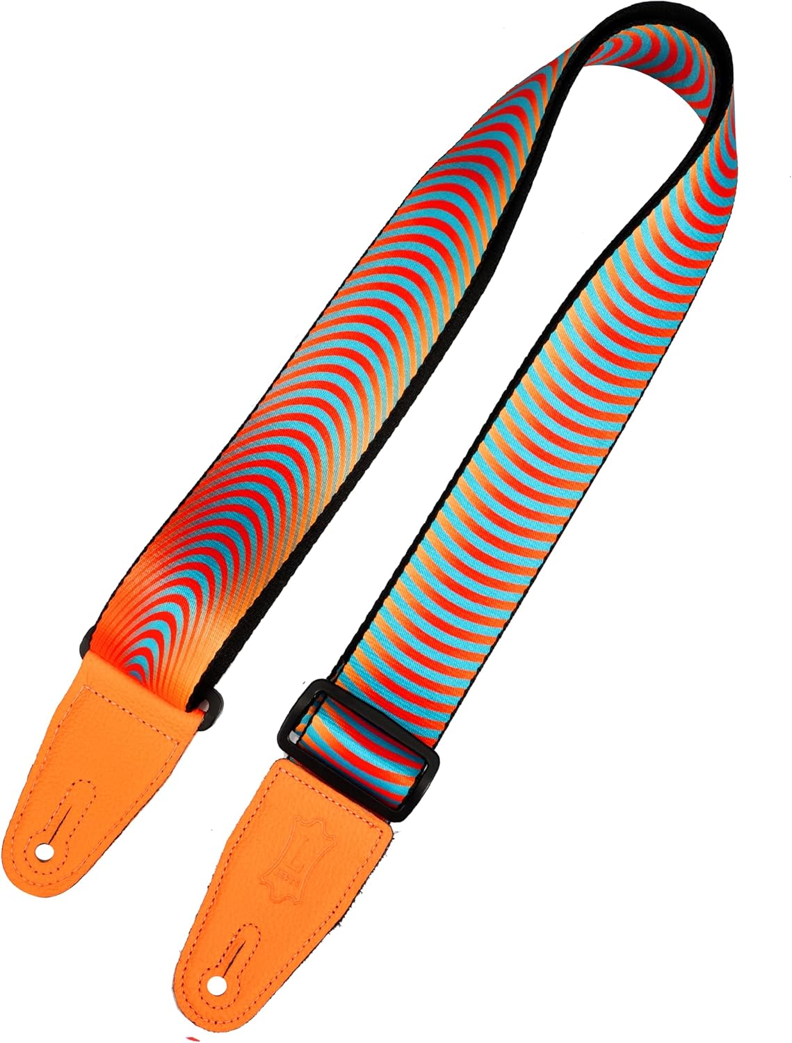 Levy's Leathers Optical Illusion Series 2" Polyester Guitar Strap with Tri-Glide Adjustment, Orange Sonic Boom Design (MP2OI-003)