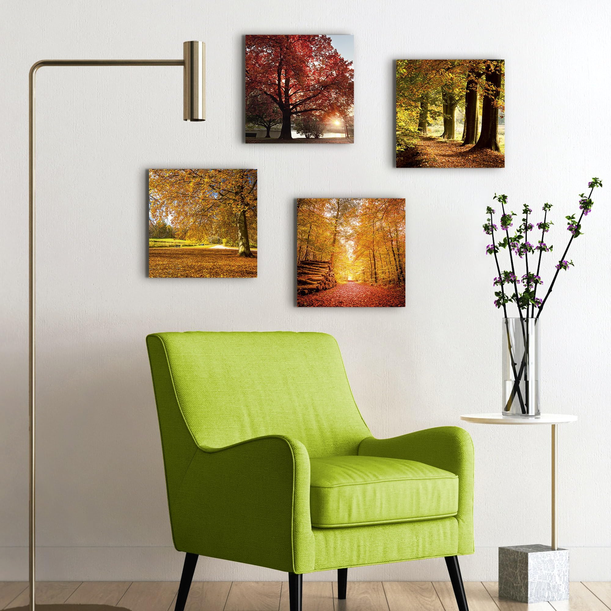ARTLAND Leinwandbilder Set 4-teilig, Je 30x30 Cm – Meer, Strand, Frau, Wellen Motive, Moderne Wanddekoration