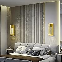 Vista 3 de Modernos apliques de pared de cristal LED, lámparas de pared dorados elegantes para sala de estar, dormitorio, baño, pasillo, puerta, escalera