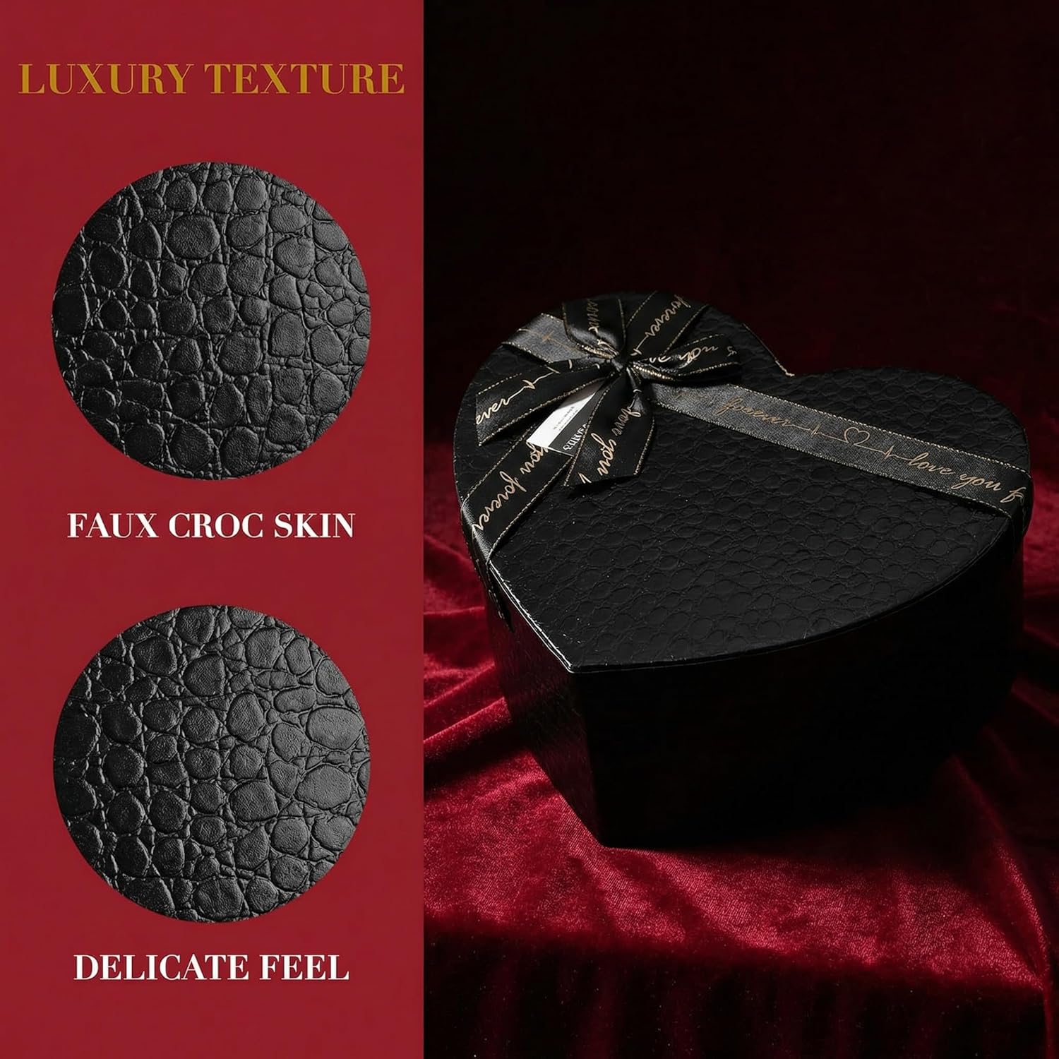 HEALEEP Empty Heart Shaped Box, 9x6.9x3.5 Inches Decorative Valentines Day Present Box with Lid for Jewelry Candies Flowers Wedding and Birthday Packaging - Image 5