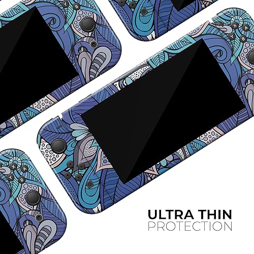 Miniatura 5 de Design Skinz - Compatible solo con Nintendo Switch Dock Adhesivo protector de piel resistente a los arañazos extraíble Floral Blues