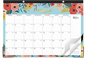 2024-2025 Desk Calendar - Desk Organizer Perk Up Your Office Space 11x17' Blue Floral