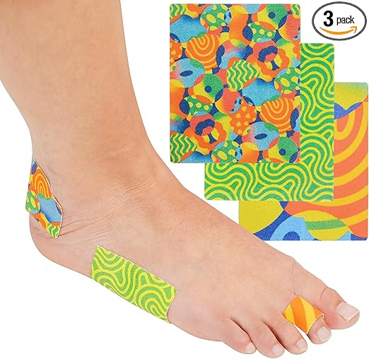 ZenToes Moleskin for Feet Self Adhesive Blister Prevention Padding Cut to Fit Strips Protection from Rubbing Shoes, Friction and Pressure (Motion Mosaic, 3 Sheets, 4 1/8" x 3 3/8", Each)