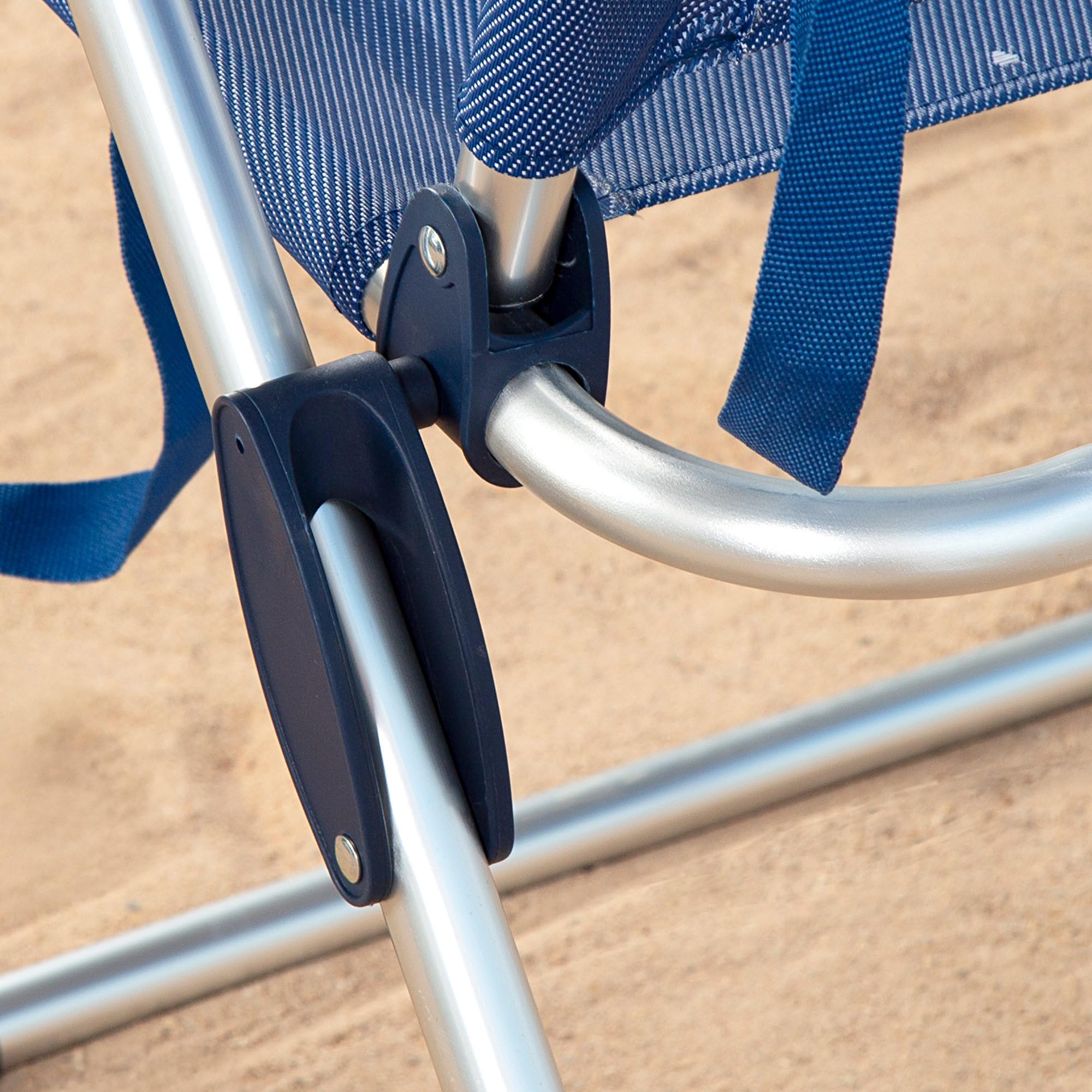 AKTIVE Lot de 2 chaises de Plage Pliantes, Aluminium et textilène, Dossier 4 Positions, Charge de 110 kg, poignées de Transport, Couleur Bleue, modèle La Palma (62414)