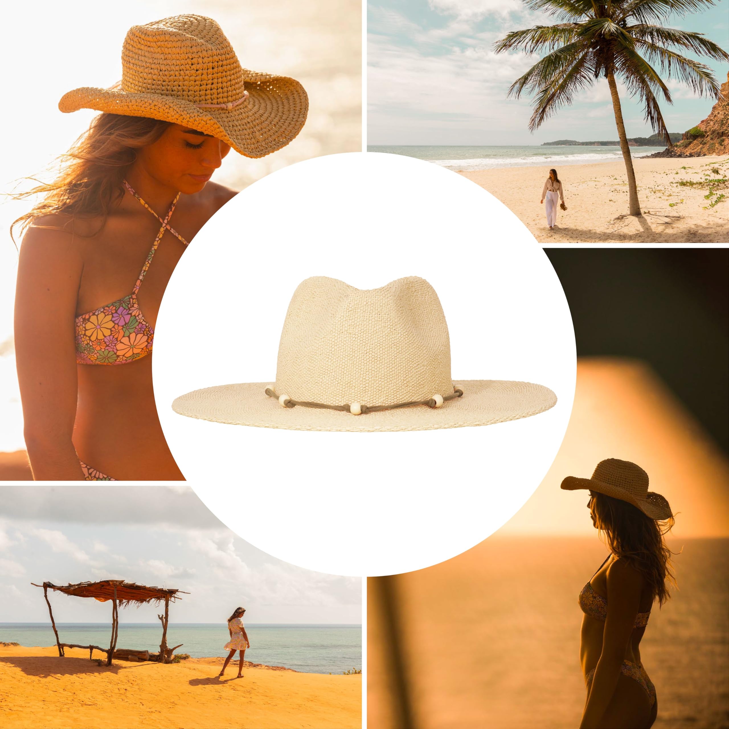 Roxy Coconut Flavor Straw Hat Sombrero para el Sol, Natural, M-L para Mujer