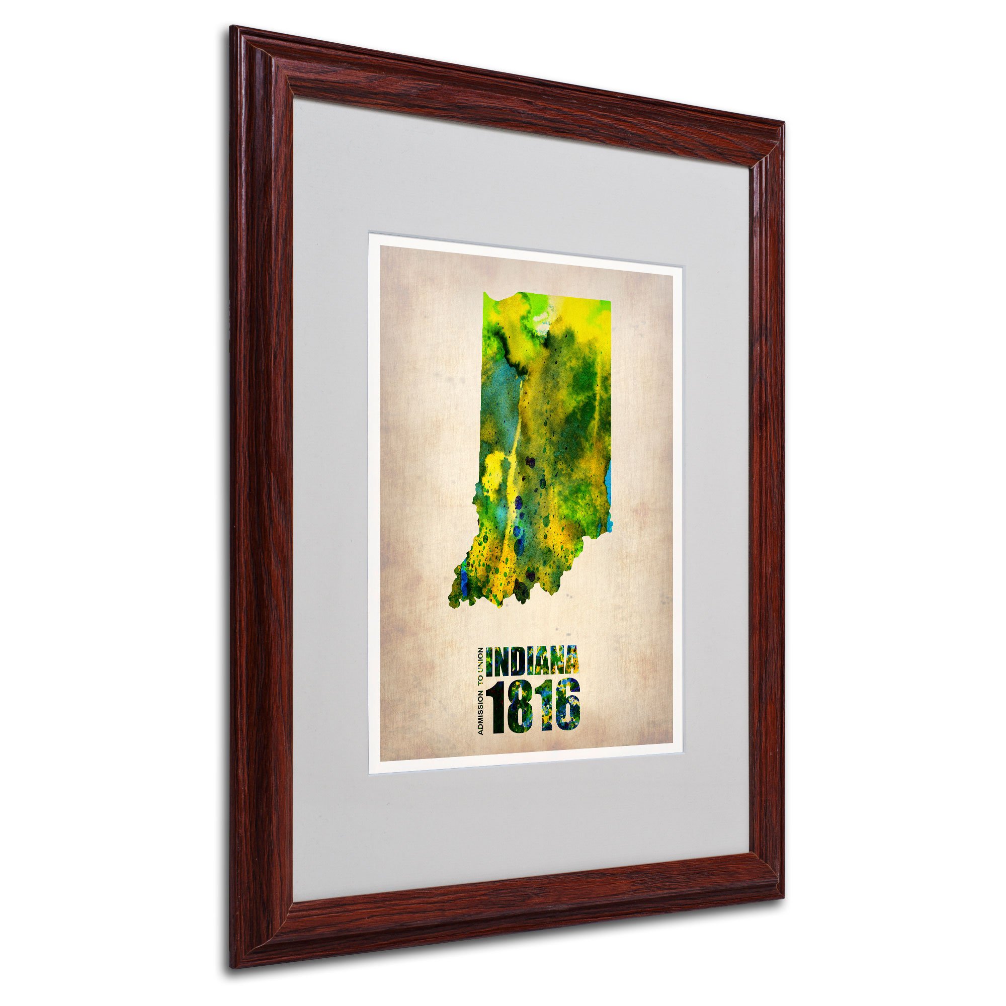 Amazon.co.jp: Trademark Fine Art インディアナ州水彩地図
