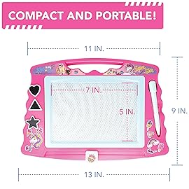 Lollipop JoJo Siwa Magnetic Drawing Board with Stylus and 3 Stamps, for Girls or Boys
