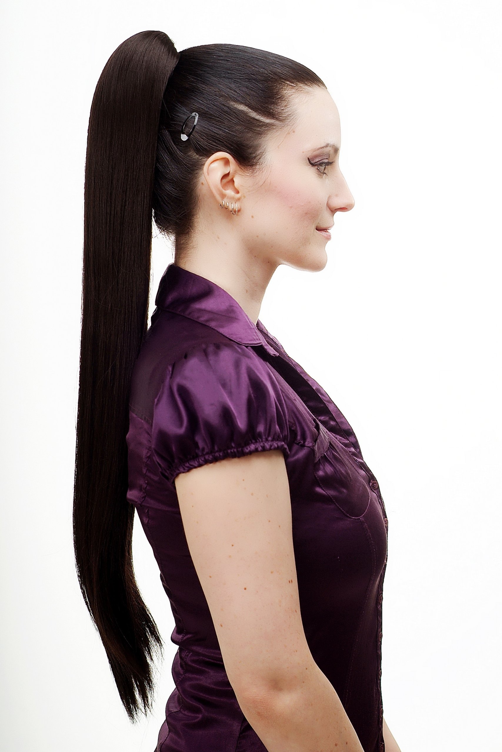 WIG ME UP - Hairpiece PONYTAIL with Claw Clamp/Clip extremely long straight & smooth dark brown T113-4 70 cm - Image 4