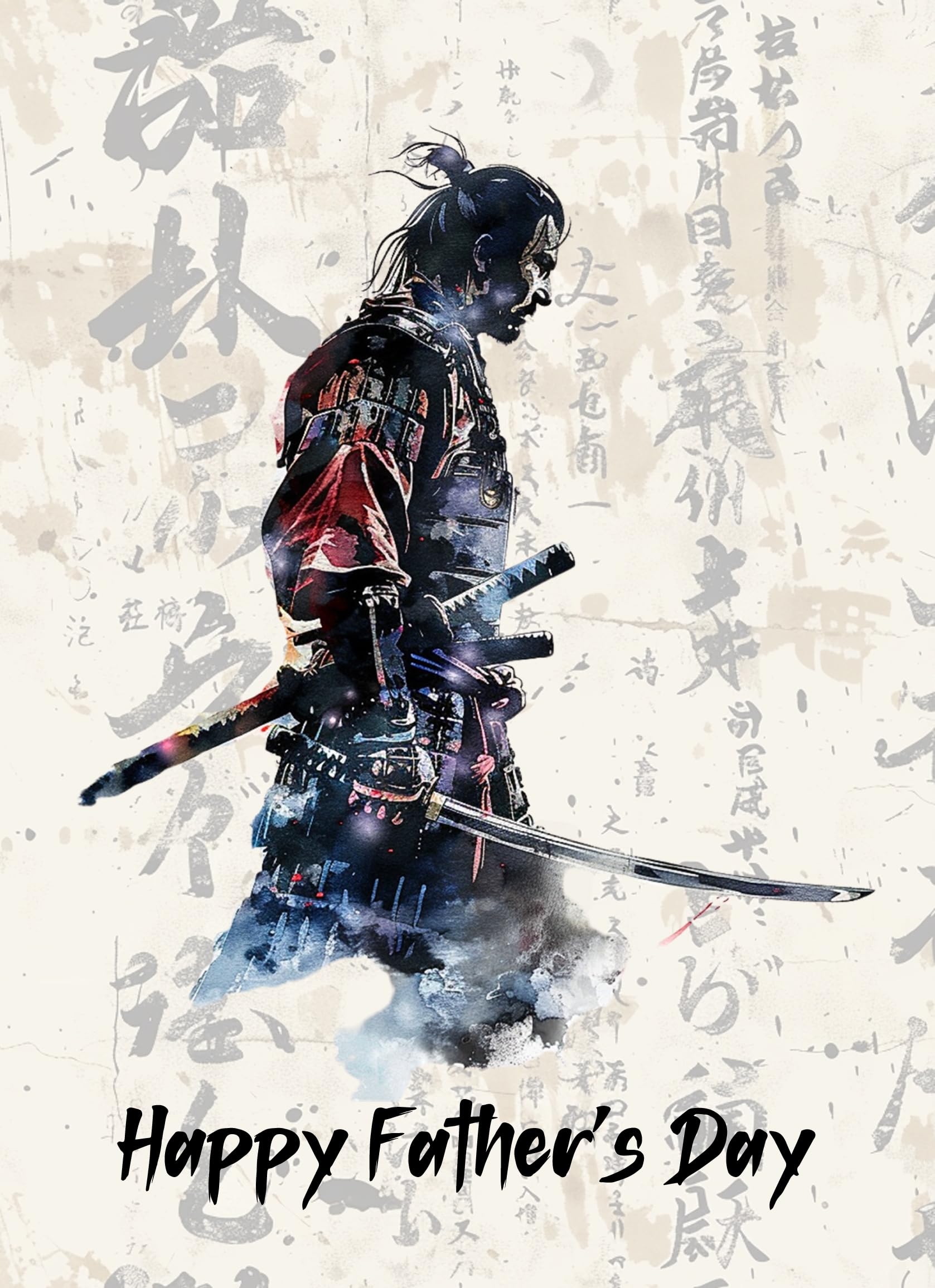 Japanese Samurai Art Fathers Day Card (Design 5)