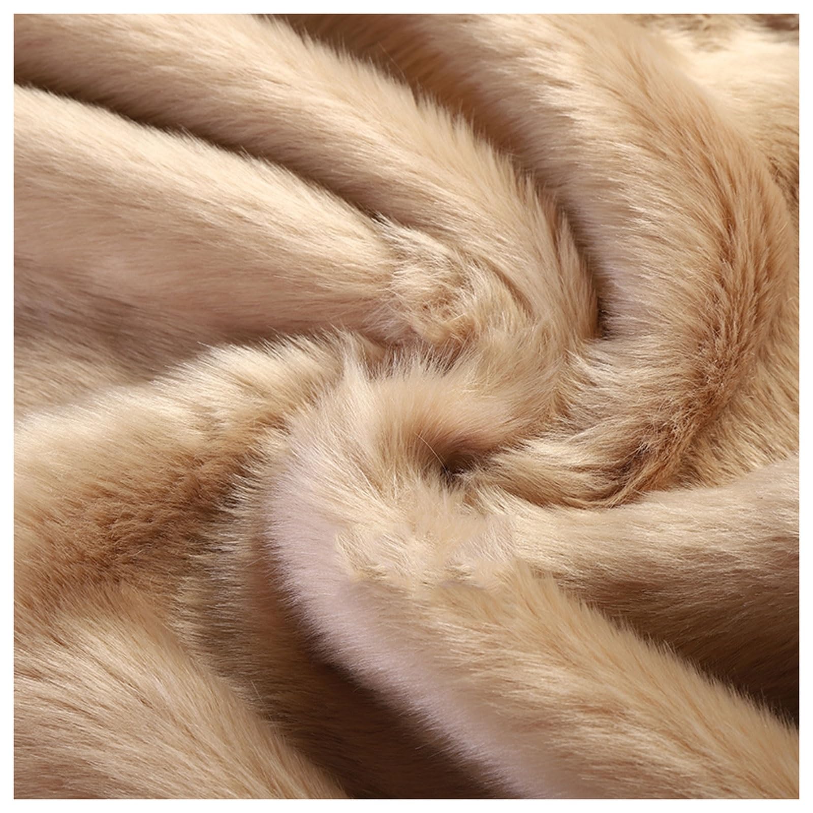 Faux Fur Plush Shaggy Faux Fur Fabric 2.8cm Long Pile Fur Fake Fur Materials, Soft and Fluffy Craft Fabric, for DIY Arts, Crafts, Apparel, Costume, Rug, Accessories, 50x20cm/50x180cm (Color : Camel-c