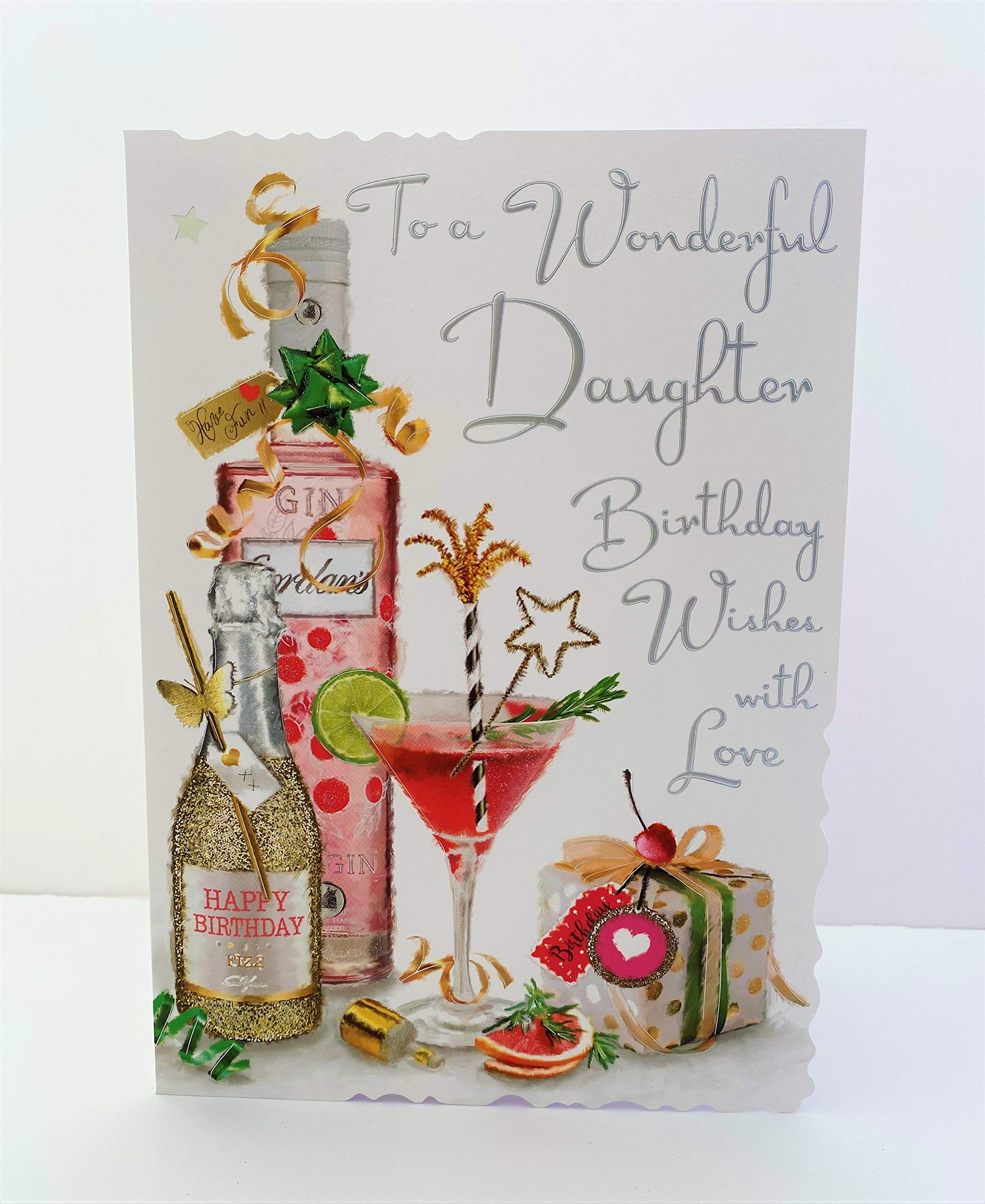 Jonny Javelin Lovely Daughter In Law Birthday Card - Champagne Bottle Balloons Presents