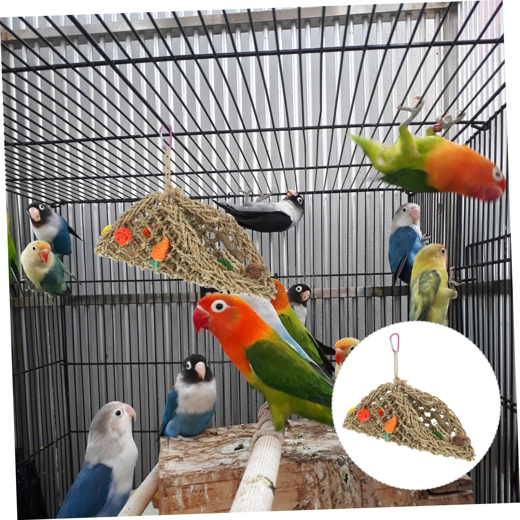 Hamaca para Loros, Juguetes para cacatúas, periquitos, Perca, Juguete para Entrenamiento de Loros, Jaula para pájaros, Accesorios para periquitos, Soporte para Loros, Perca, Cola