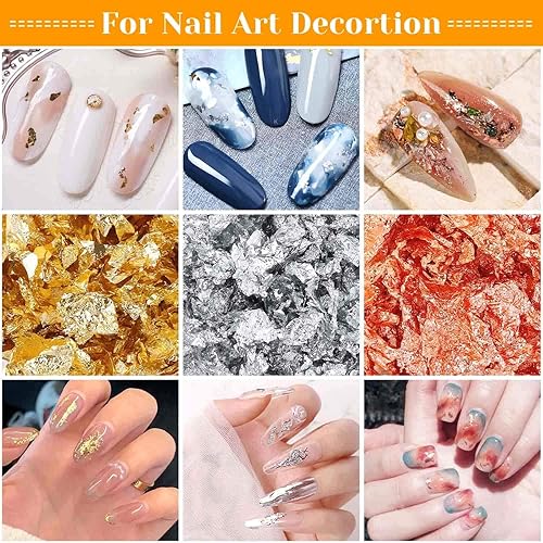 Vista 20 de PAXCOO - Escamas de lámina dorada para resina, copos de lámina dorada de imitación para uñas, pintura, manualidades, limo y fabricación de joyas