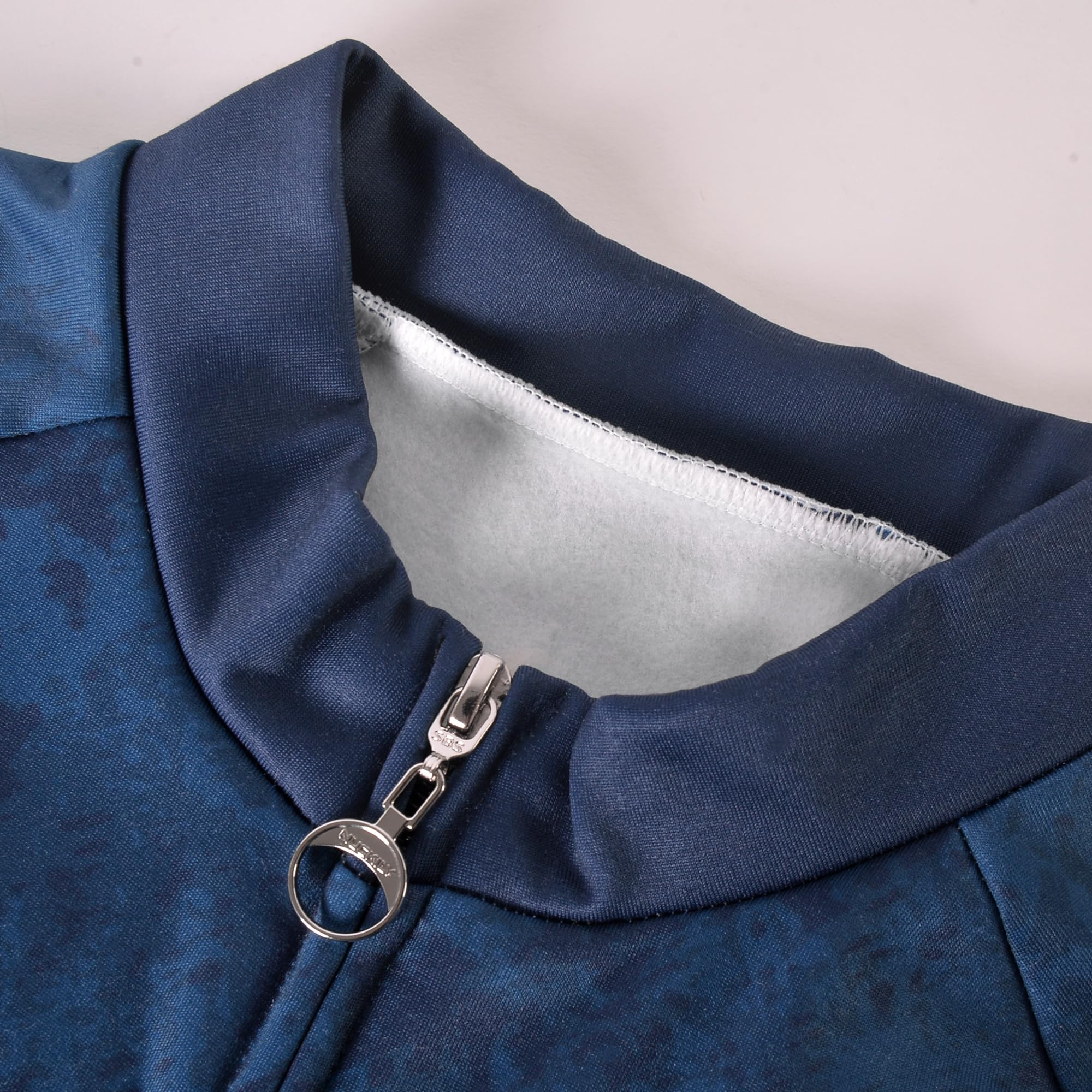 NUCKILY Thermo-Radtrikot für Herren, langärmelig, mit Fleece gefüttert, Fahrradjacke mit Taschen für den Winter und kaltes Wetter, Fahrradbekleidung, MI0041, Blau, Größe M