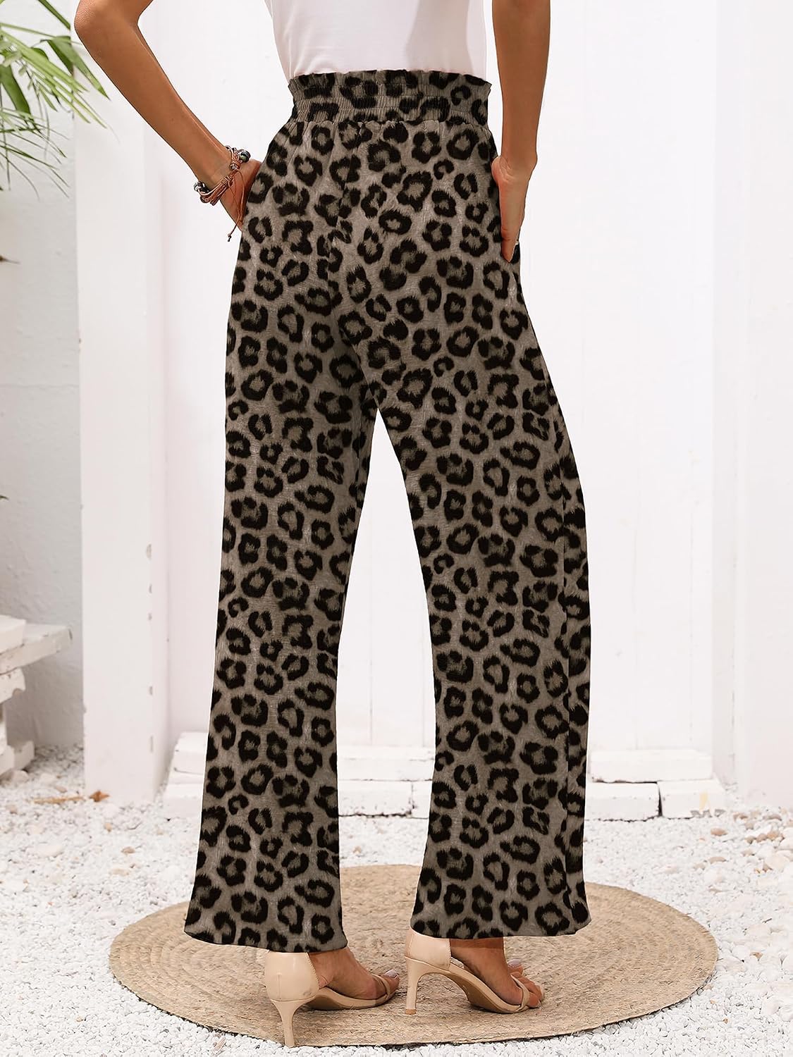  Wide Leg Pants for Women High Waist Tie Knot Trousers thumbnail